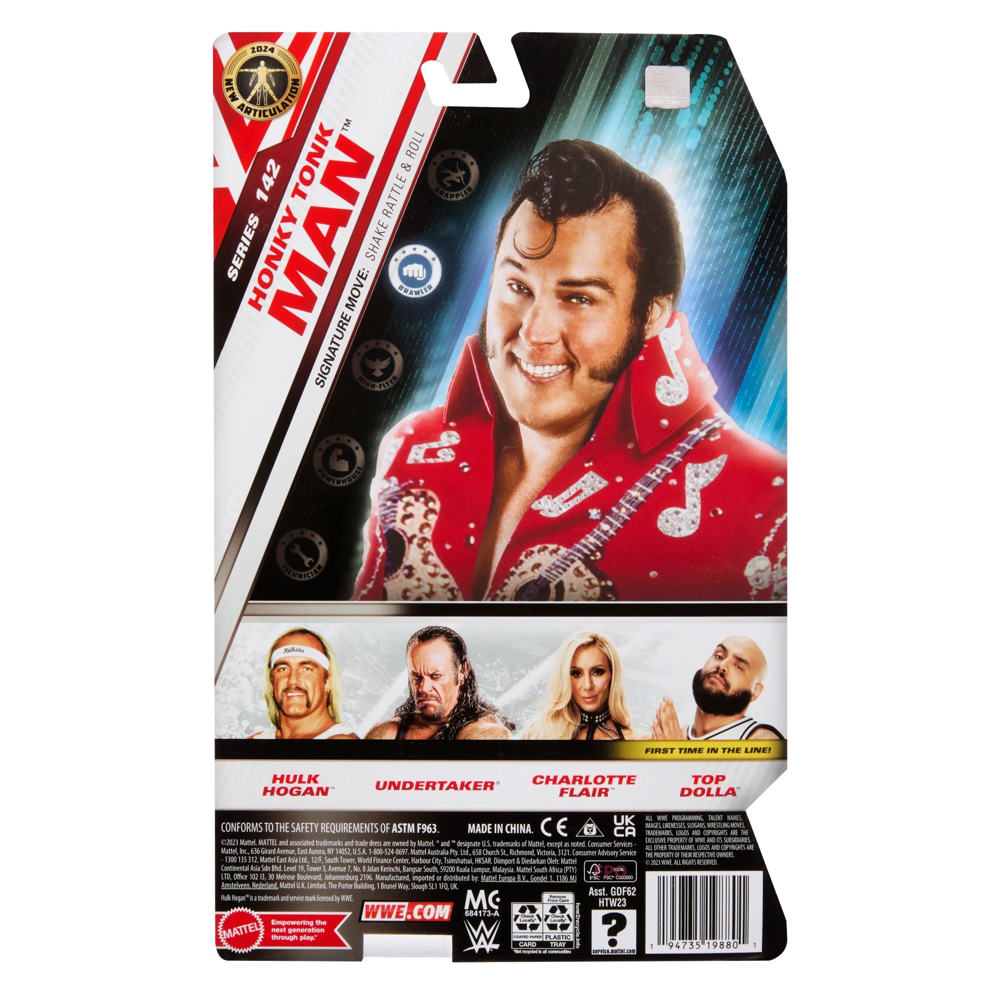 WWE Honky Tonk Man Action Figure, 6-inch Collectible Superstar With Articulation & Life-Like Look