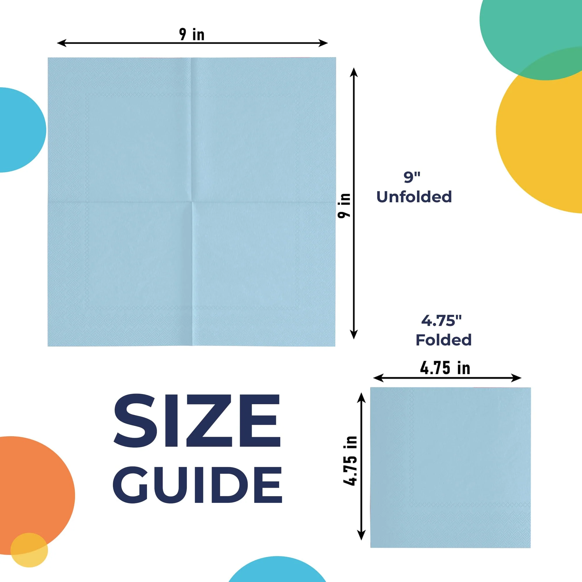 Light Blue Beverage Napkins | 50 Count