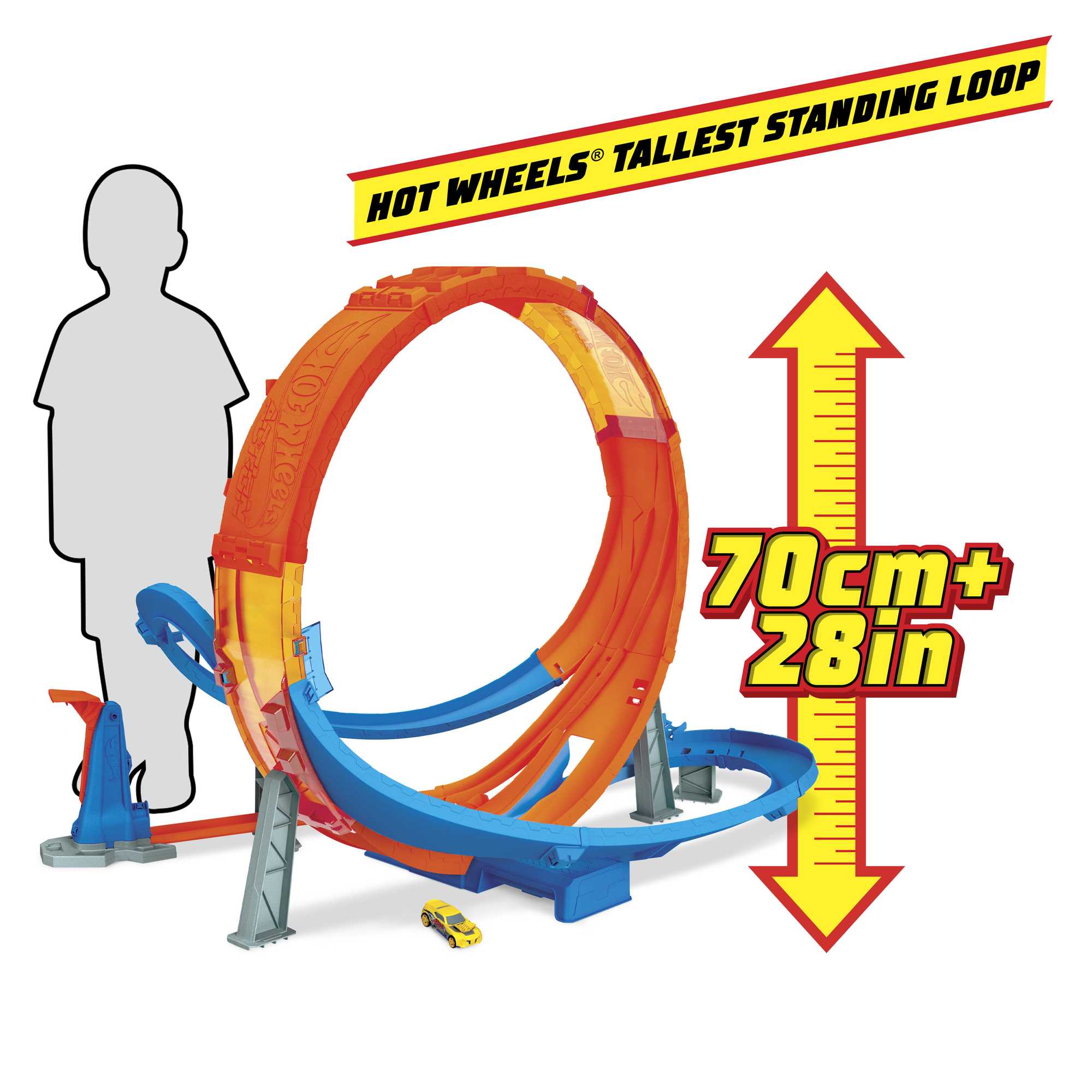 Hot Wheels Massive Loop Mayhem Track Set With 28-in Tall Track Loop & 1 Car