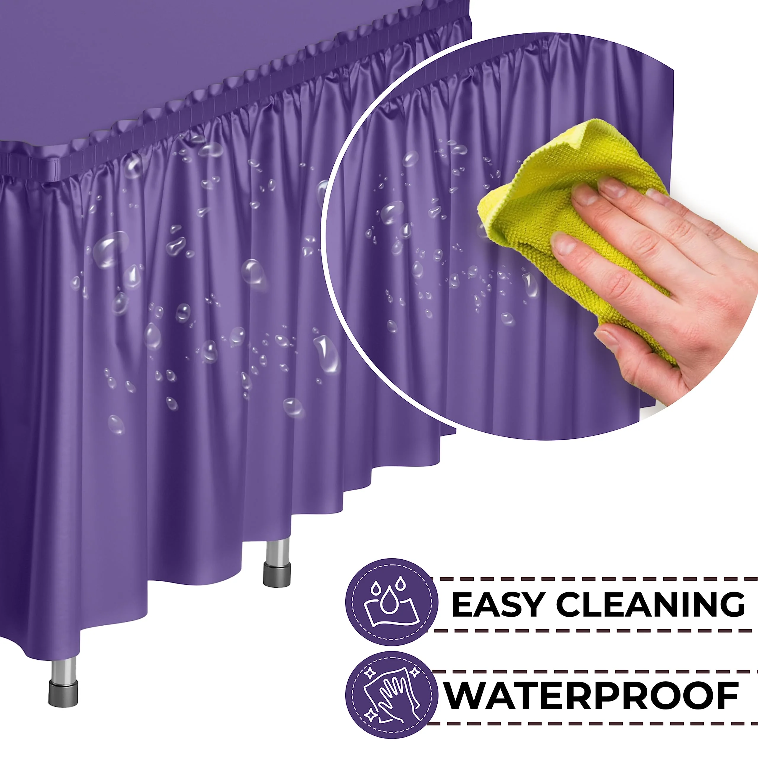 Purple Plastic Table Skirt