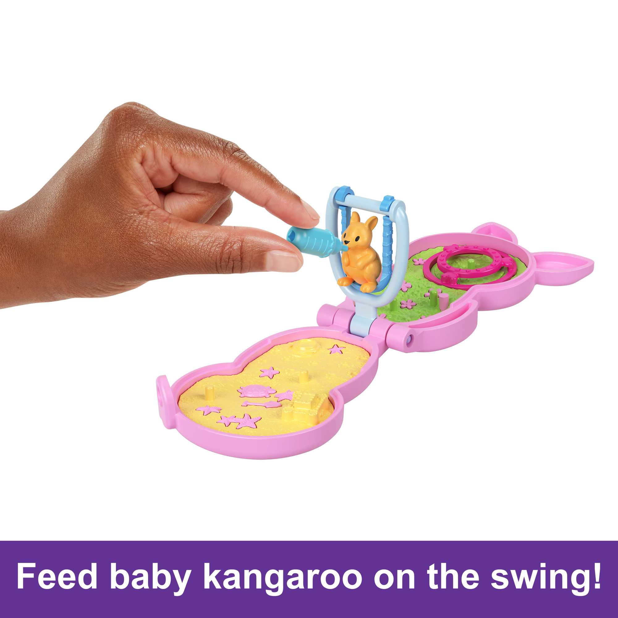 Polly Pocket? Mini Toys, Mama and Joey Kangaroo Purse Playset With 2 Dolls