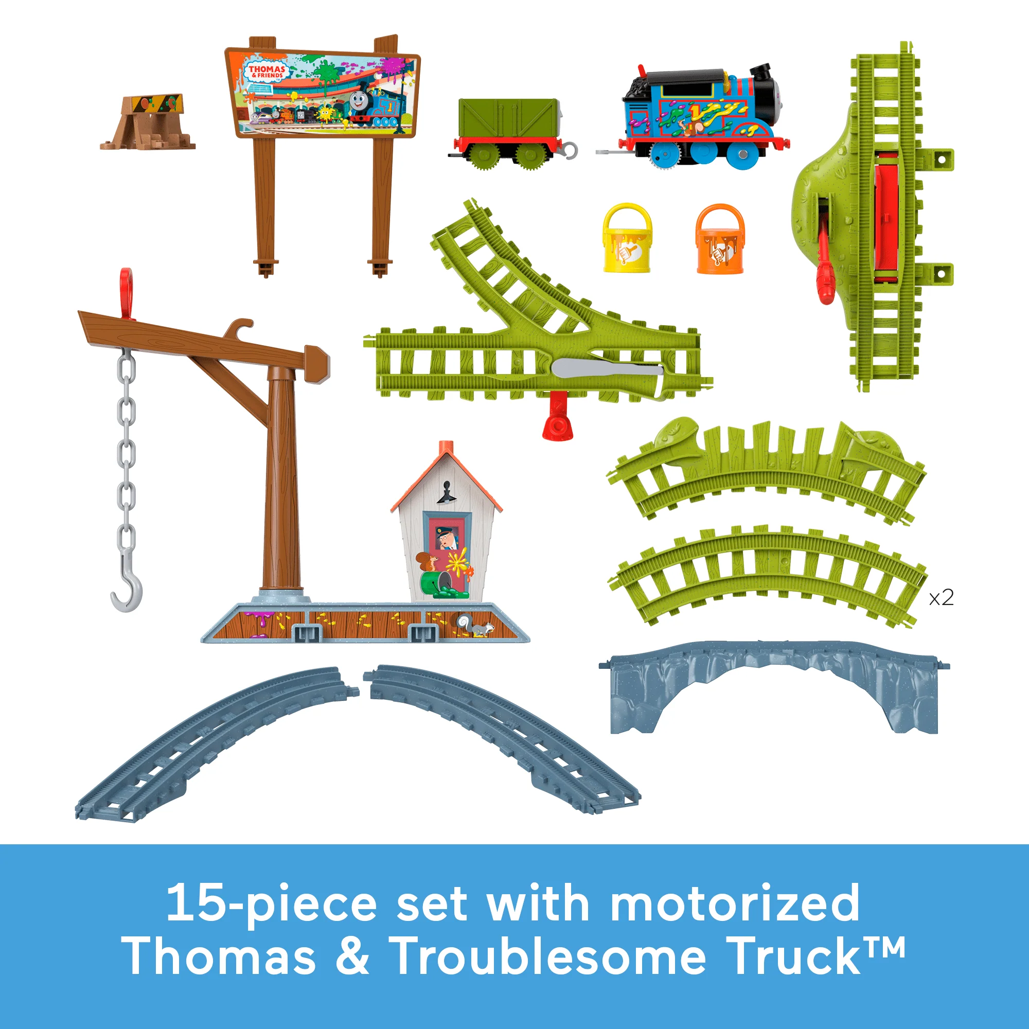 Thomas & Friends Paint Delivery Motorized Train And Track Set For Preschool Kids