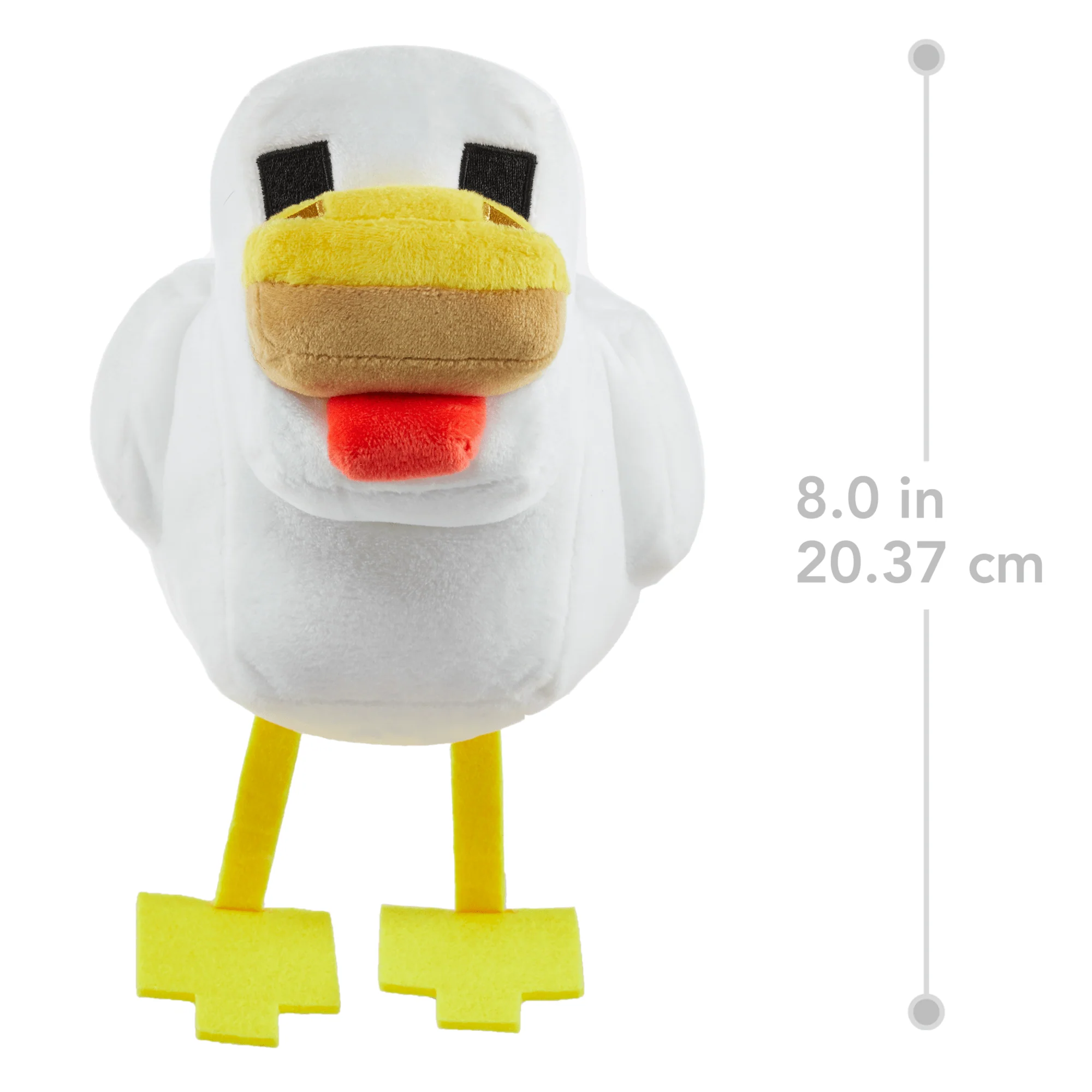 Minecraft Plush Chicken Toy, 8-inch Collectible Soft Doll inspired By Video Game Character