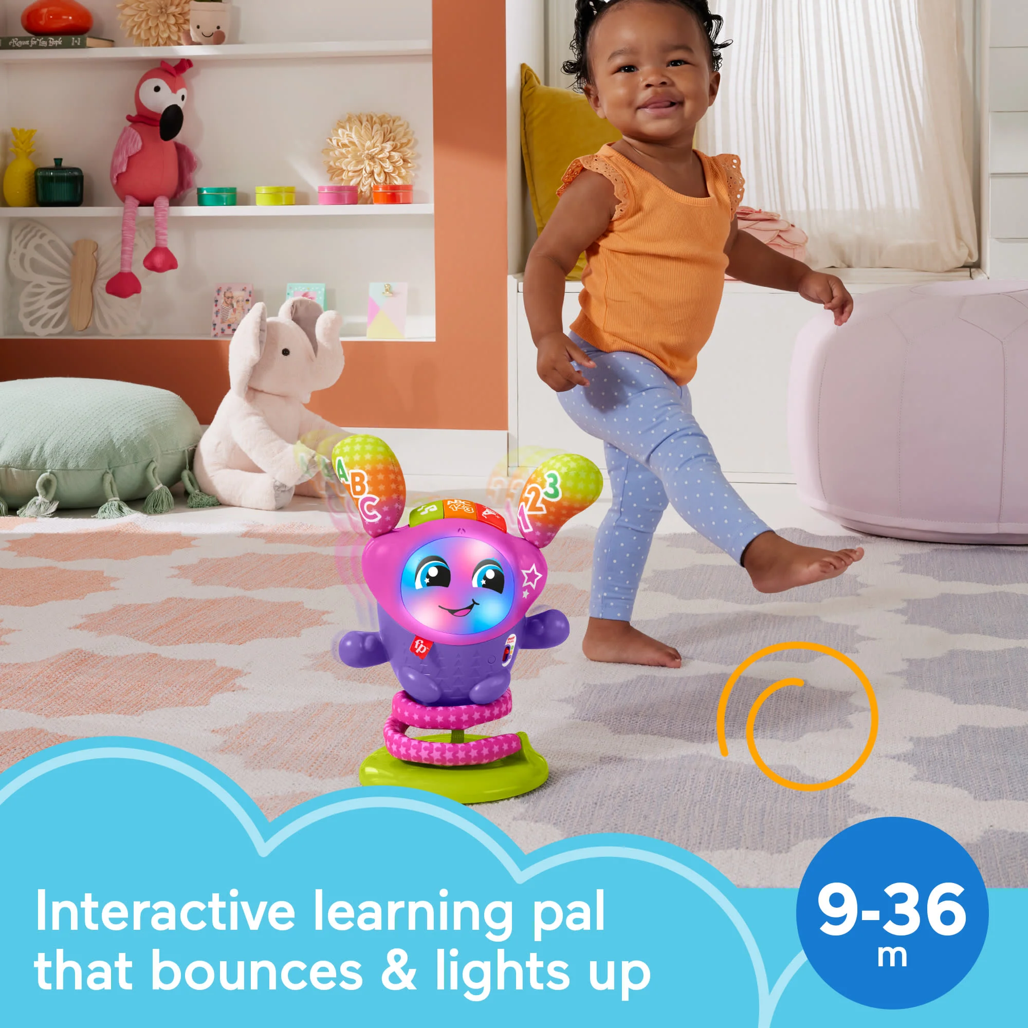 Fisher-Price Baby Learning Toy With Music Lights And Bouncing Action, DJ Bouncin�� Star