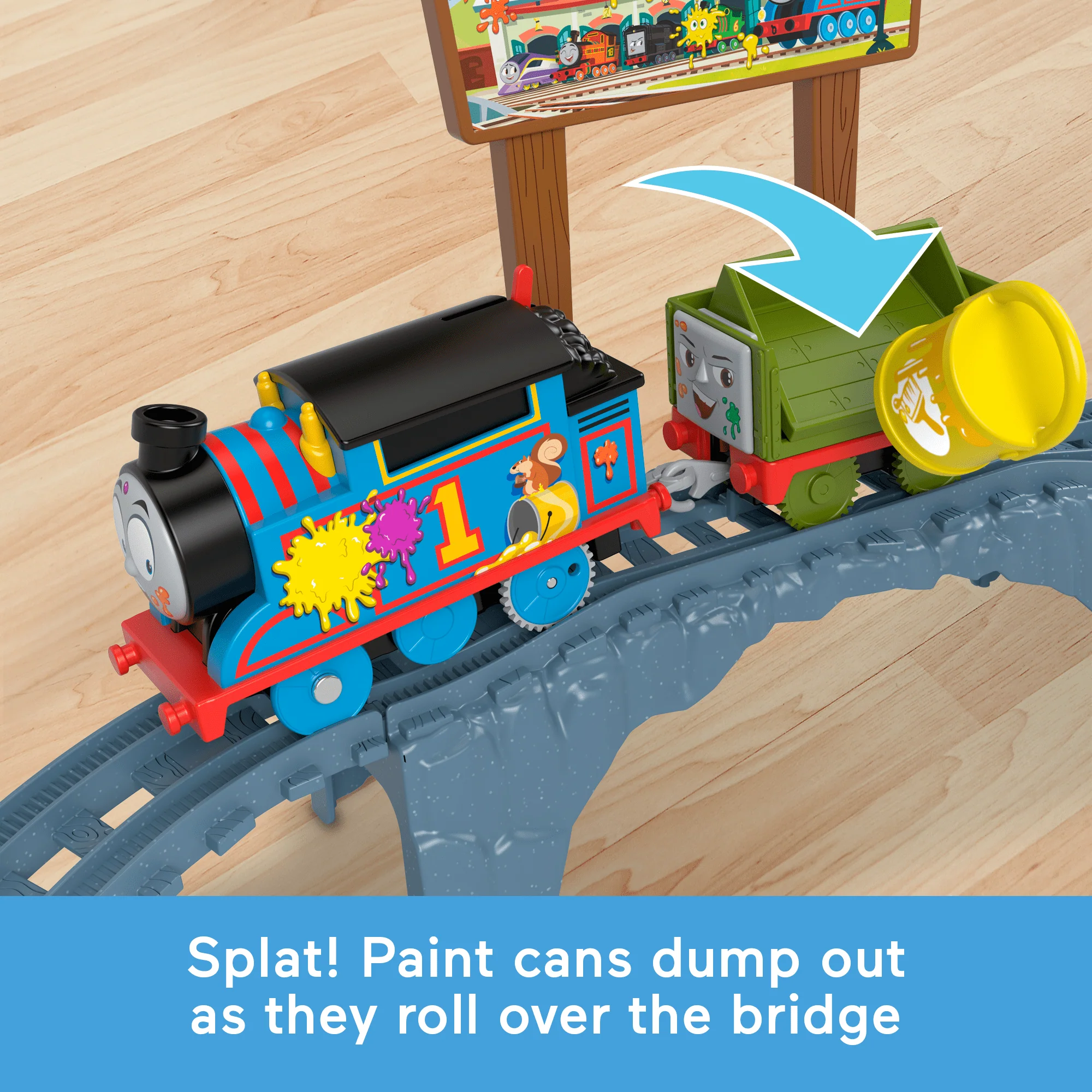 Thomas & Friends Paint Delivery Motorized Train And Track Set For Preschool Kids