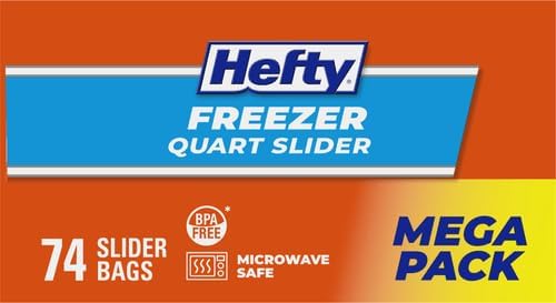 Hefty Slider Freezer Storage Bags, Gallon Size, 56 Count