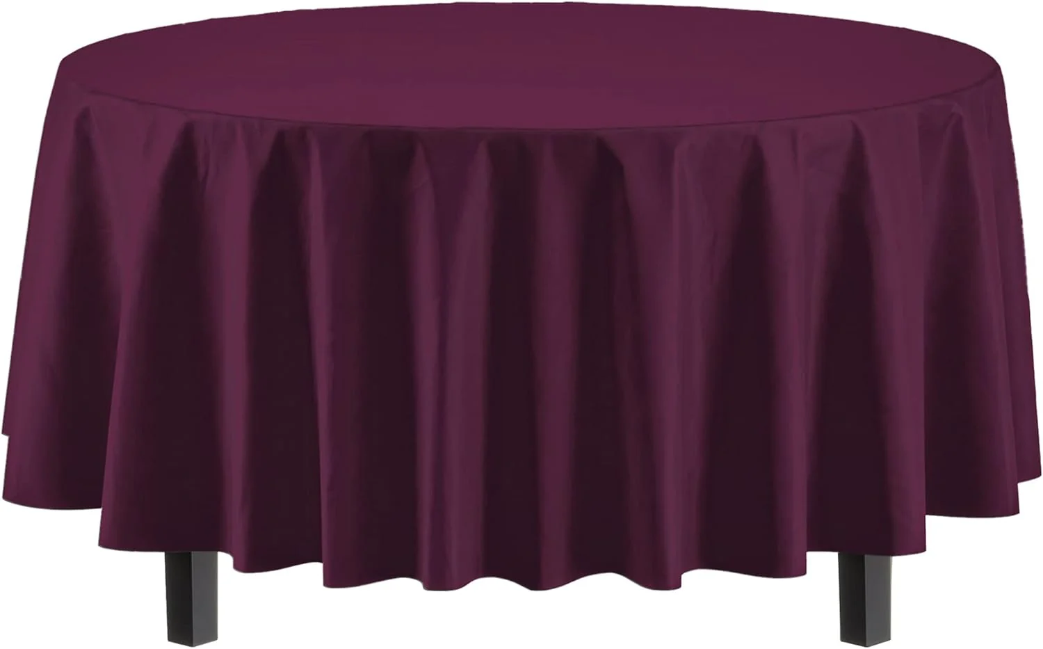 Plum Round Plastic Table Cover
