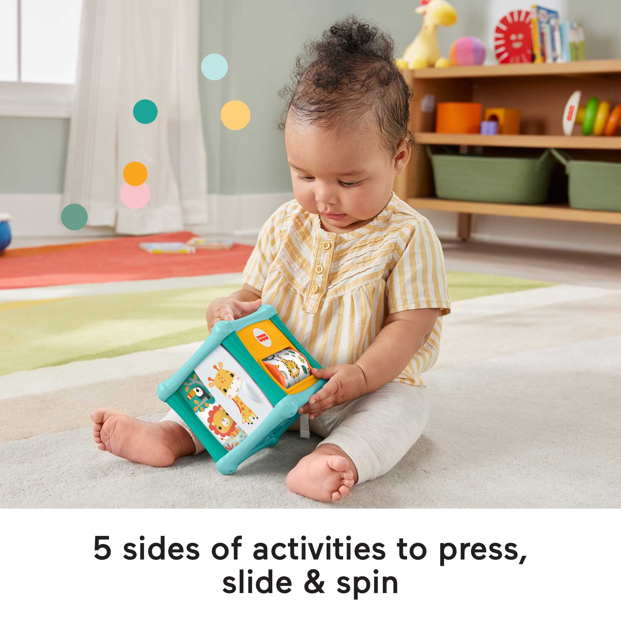 Fisher-Price Baby Toys Set With Fine Motor Toy, Stacking Cups & Push Car, Sit & Crawl Gift Set