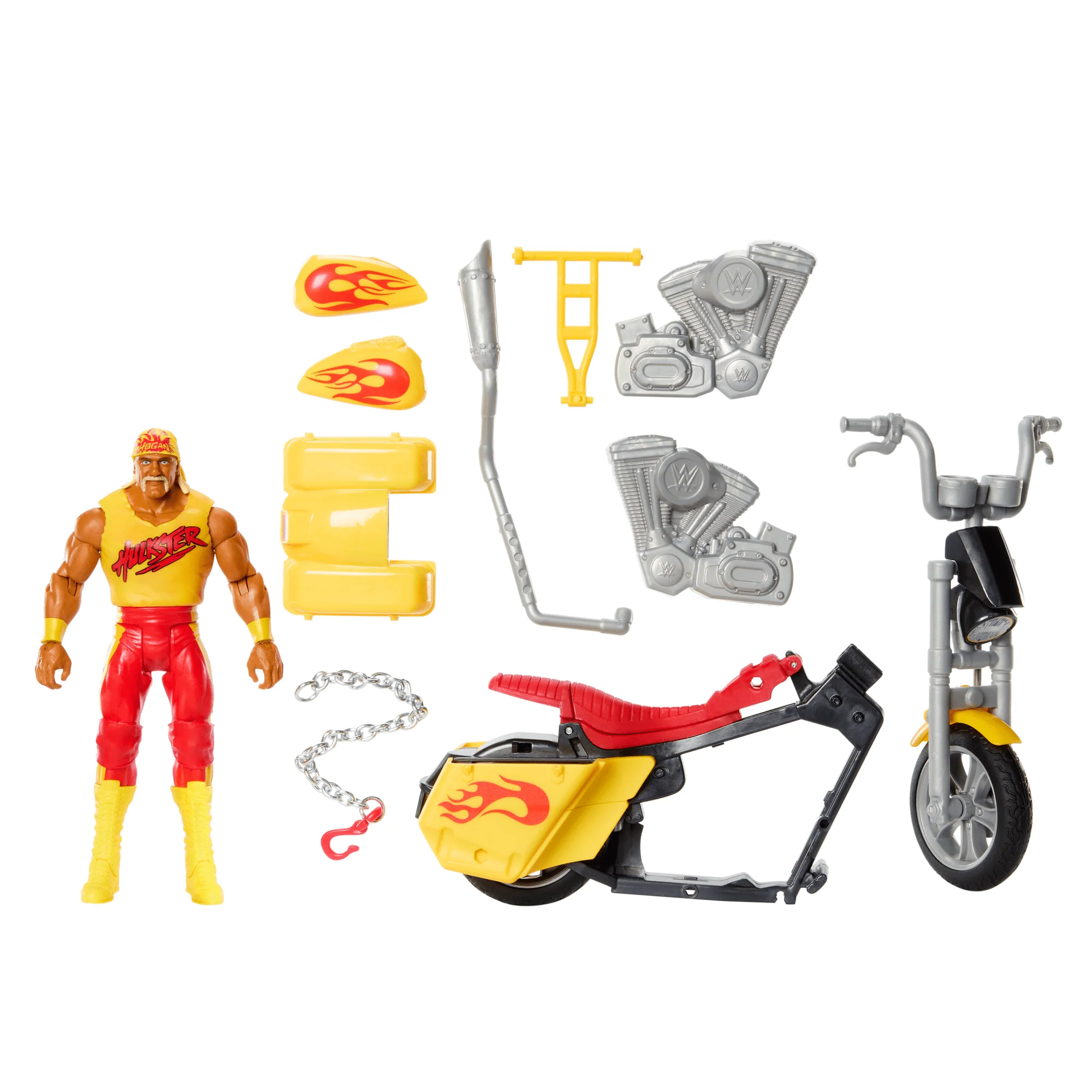 WWE Action Figure Vehicle Wrekkin Python Power Slamcycle With Hulk Hogan Action Figure