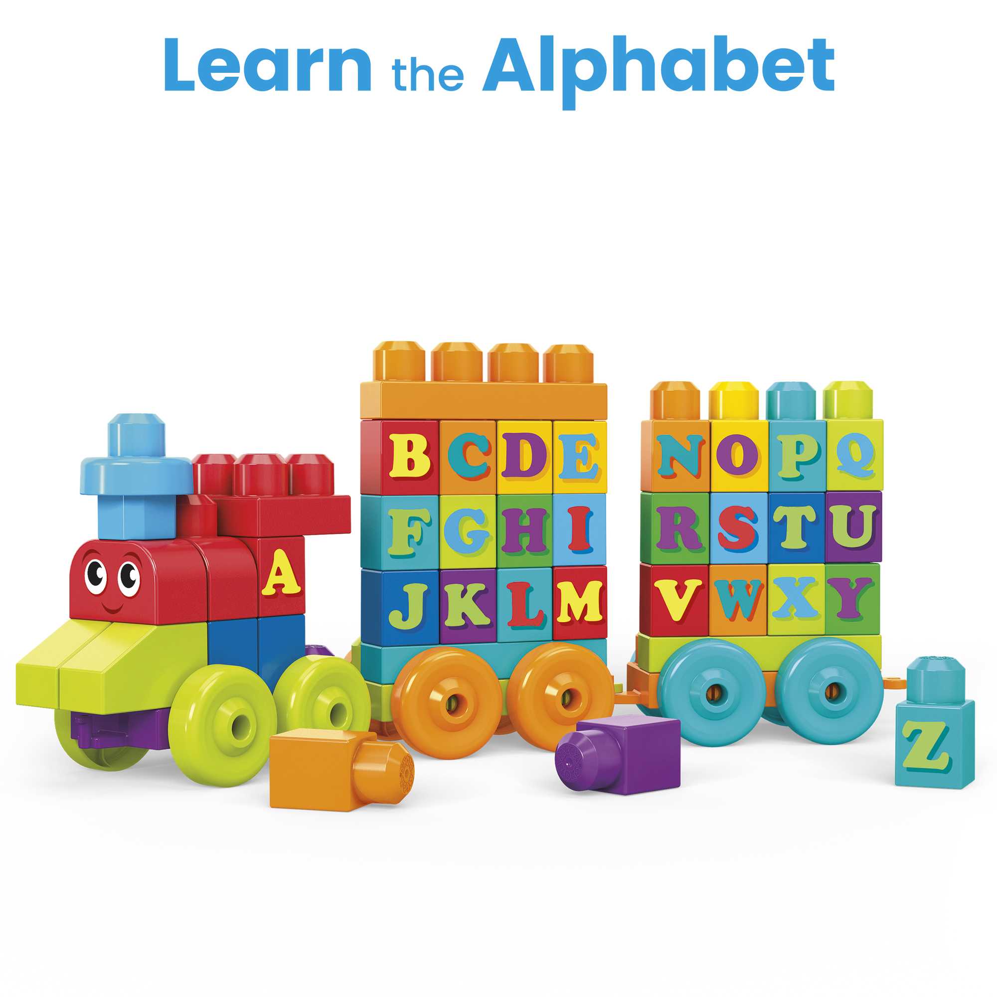 MEGA BLOKS ABC Learning Train Fisher Price Building Toy Blocks (60 Pieces) For Toddler