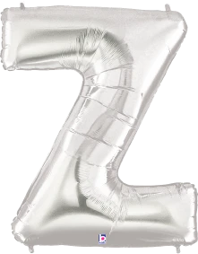 Betallic Z Silver 34 inch Shaped Foil Balloon Packaged 1ct