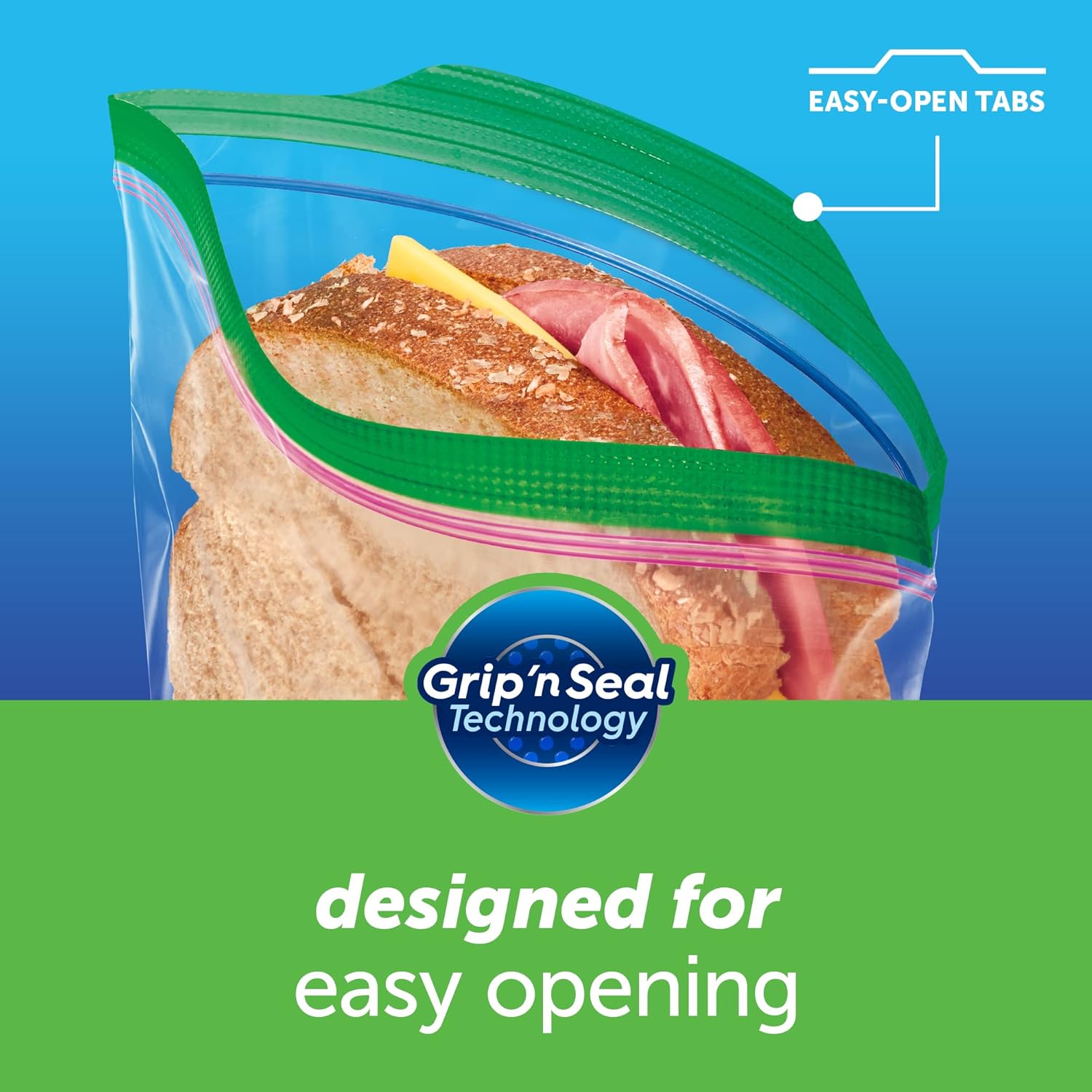 Ziploc Sandwich Bags, Easy Open Tabs, 90 Count, Clear