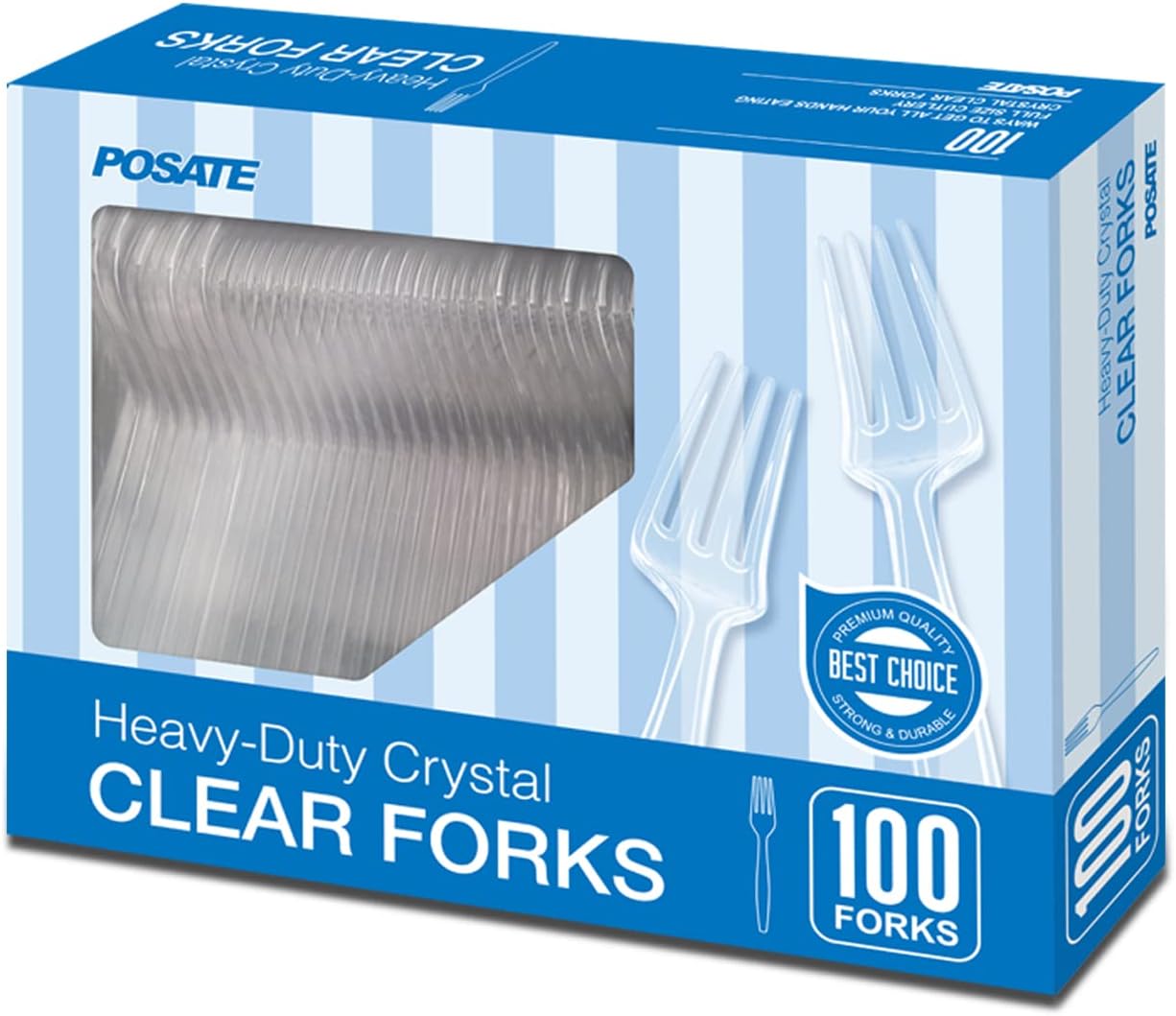 POSATE Clear Knives, Heavy-Duty Crystal (100 Knives)