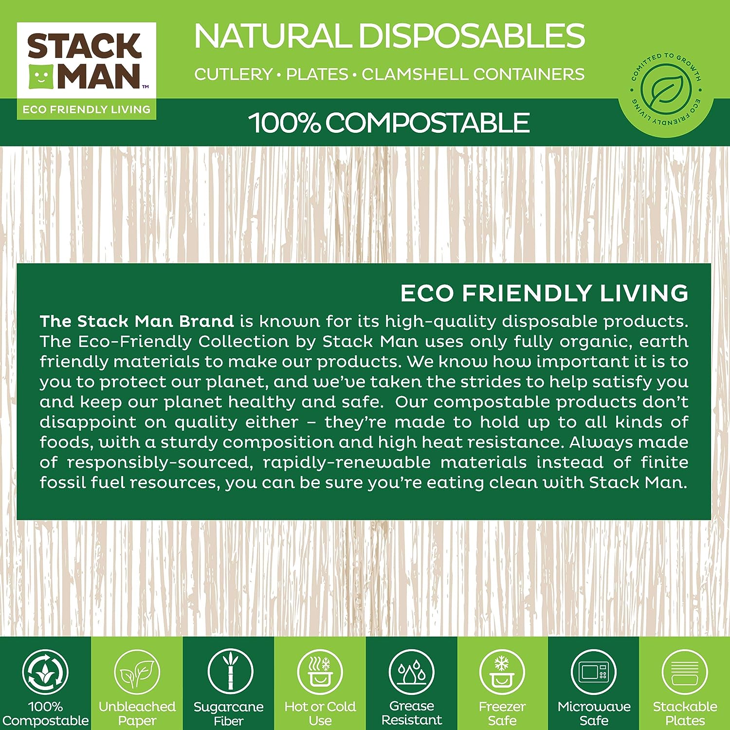 Paper Plates, 100% Compostable Heavy Duty Disposable Plate - [125-Pack] - {PFAS-Free} - {BPI Certified} - [9 Inch] Eco-Friendly, Biodegradable Bagasse Natural Brown 9