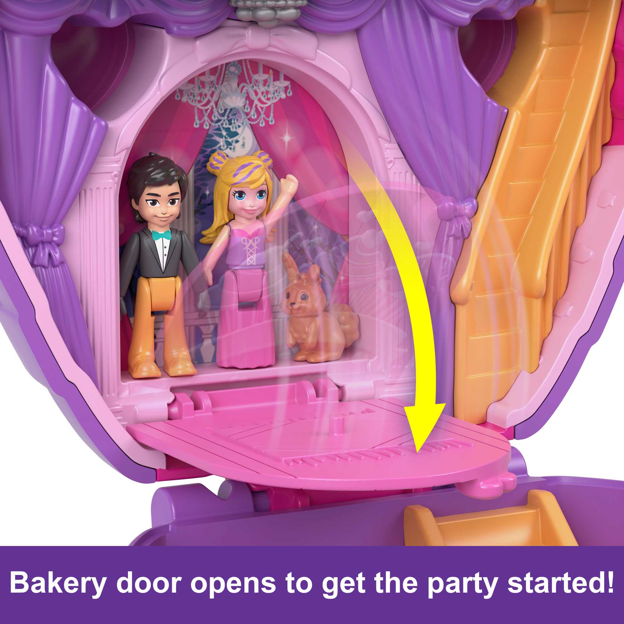 Polly Pocket Something Sweet Cupcake Compact Playset With 2 Micro Dolls, 13 Accessories & 5 Features