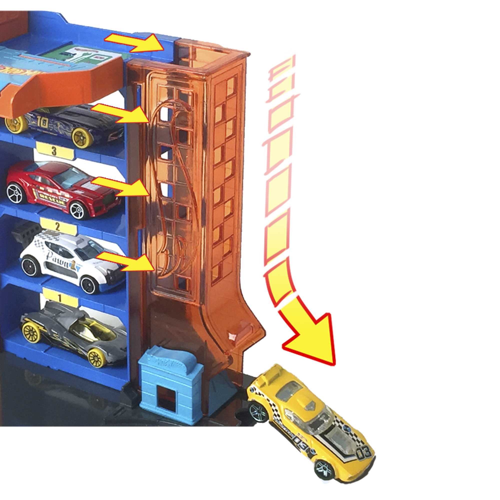 Hot Wheels Let's Race Netflix - City Downtown Car Park Playset, Gift For Kids Ages 4 To 8