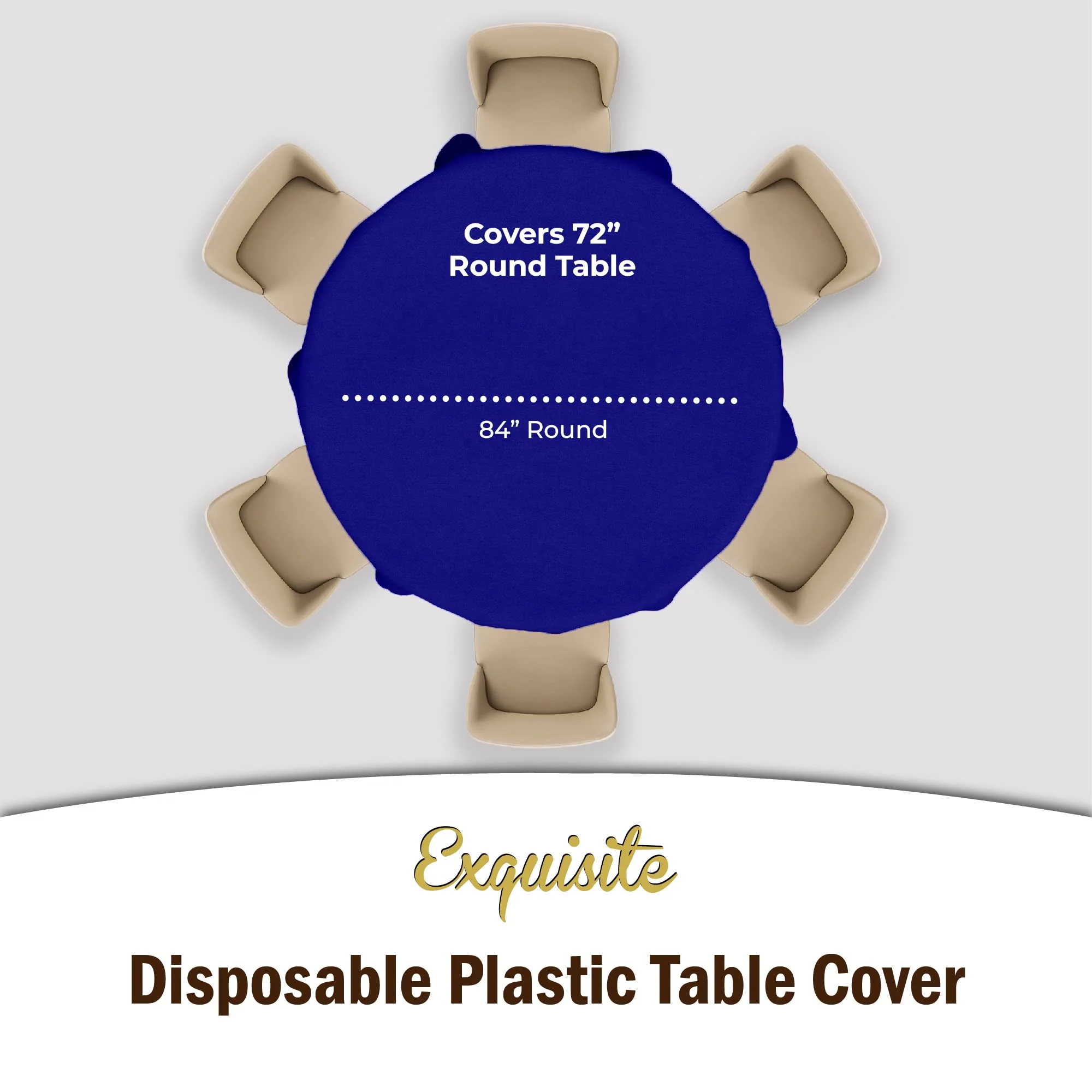 Premium Round Navy Blue Table Cover