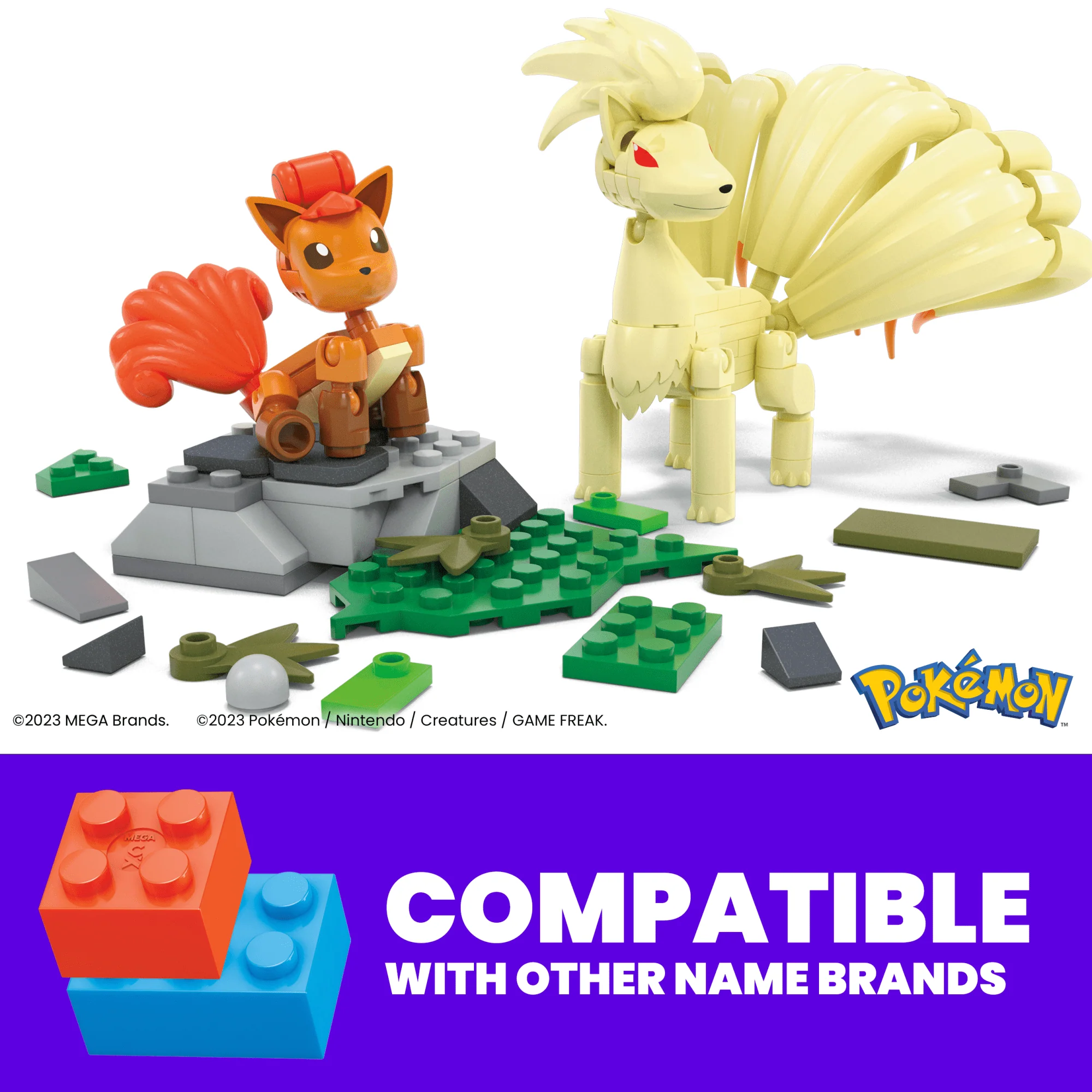 MEGA Pok��mon Vulpix Evolution Set (145 Pieces) With 2 Poseable Action Figures For Kids