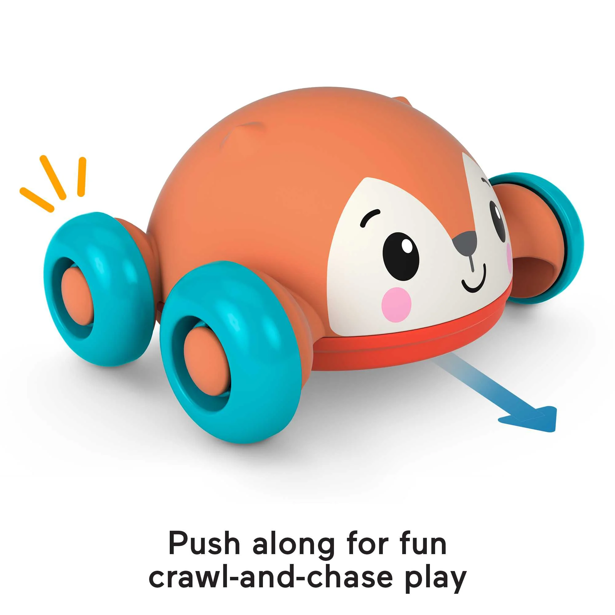 Fisher-Price Roll Pop & Zoom Friends Baby Crawling Toy Collection, Characters May Vary