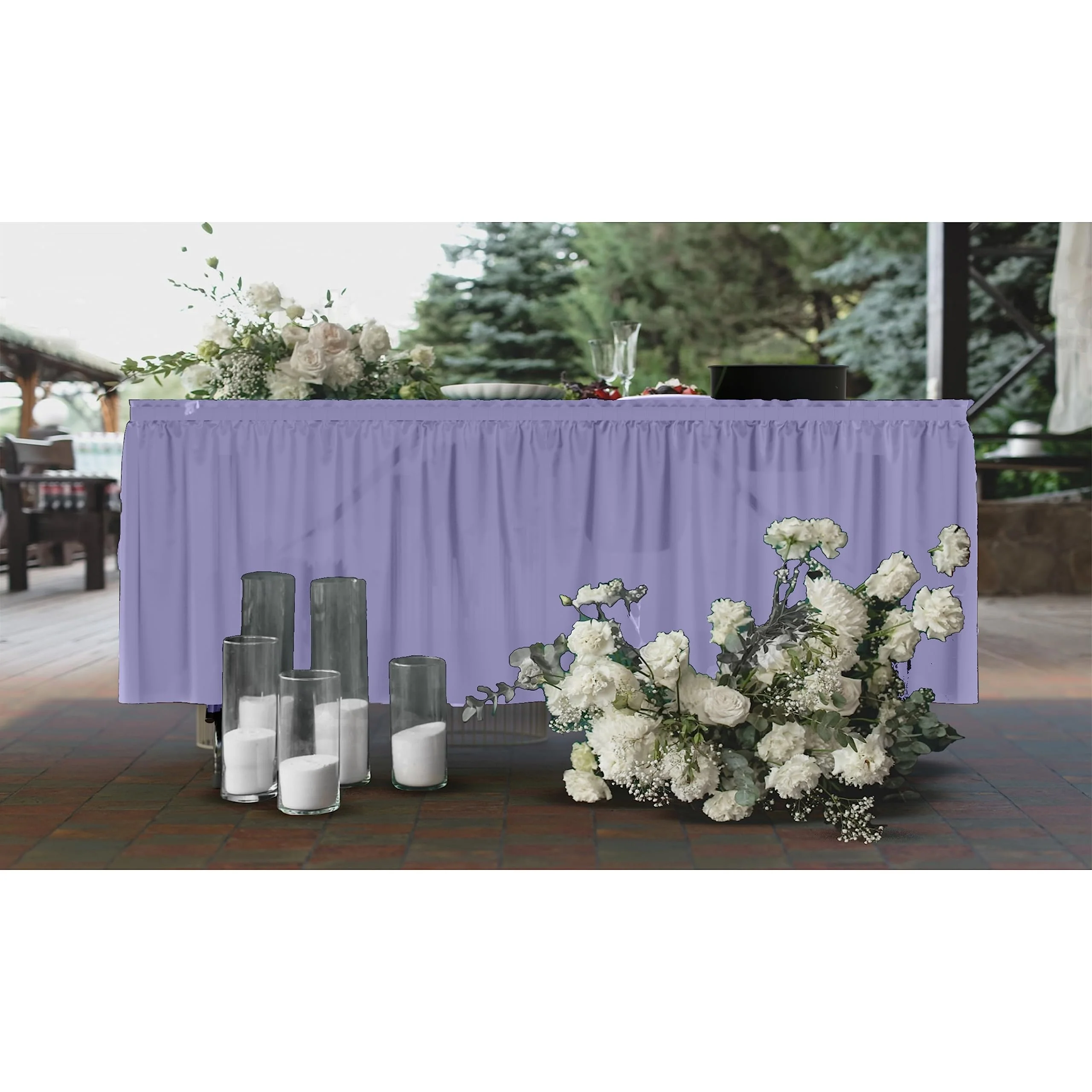 Lavender Plastic Table Skirt