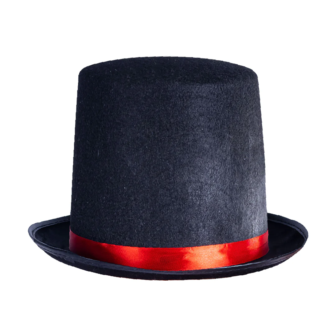 Elegant Tuxedo Top-Hat with Red Trim