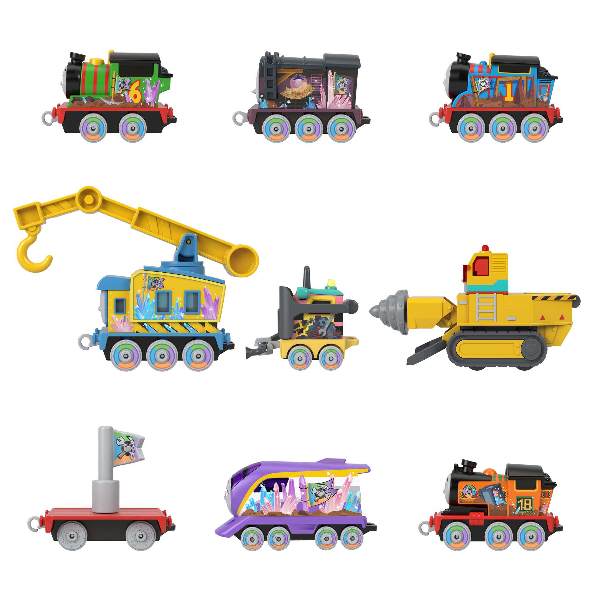 Thomas And Friends Lookout Mountain Diecast Toy Trains & Play Pieces, Preschool Toys, 10-Piece Set