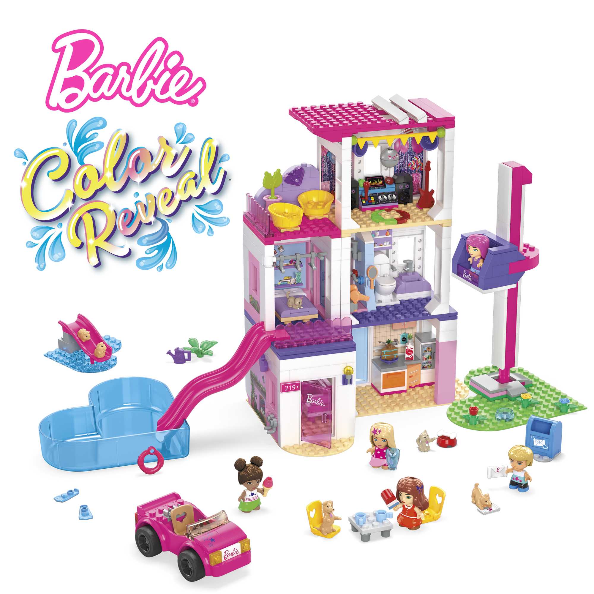 MEGA Barbie Color Reveal Dreamhouse Toy Building Set