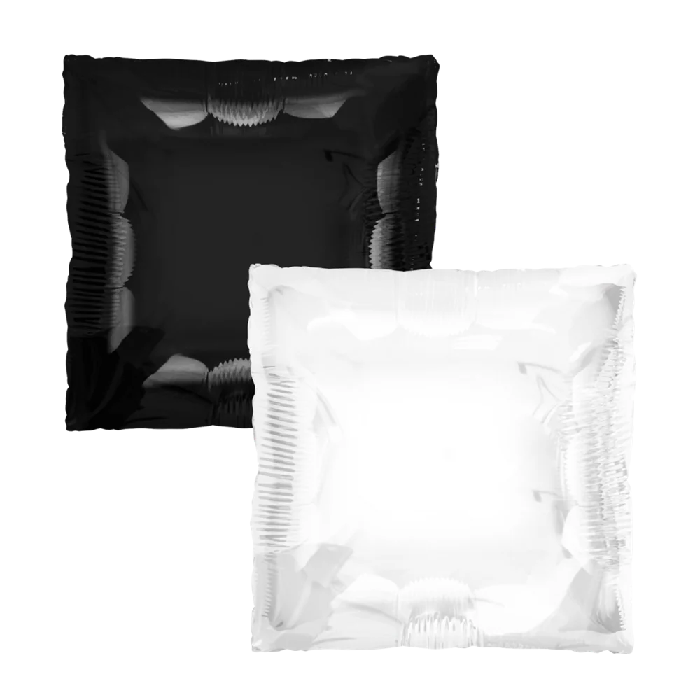 Tuftex 24 inch White and Black Squared Foil Balloon 1ct