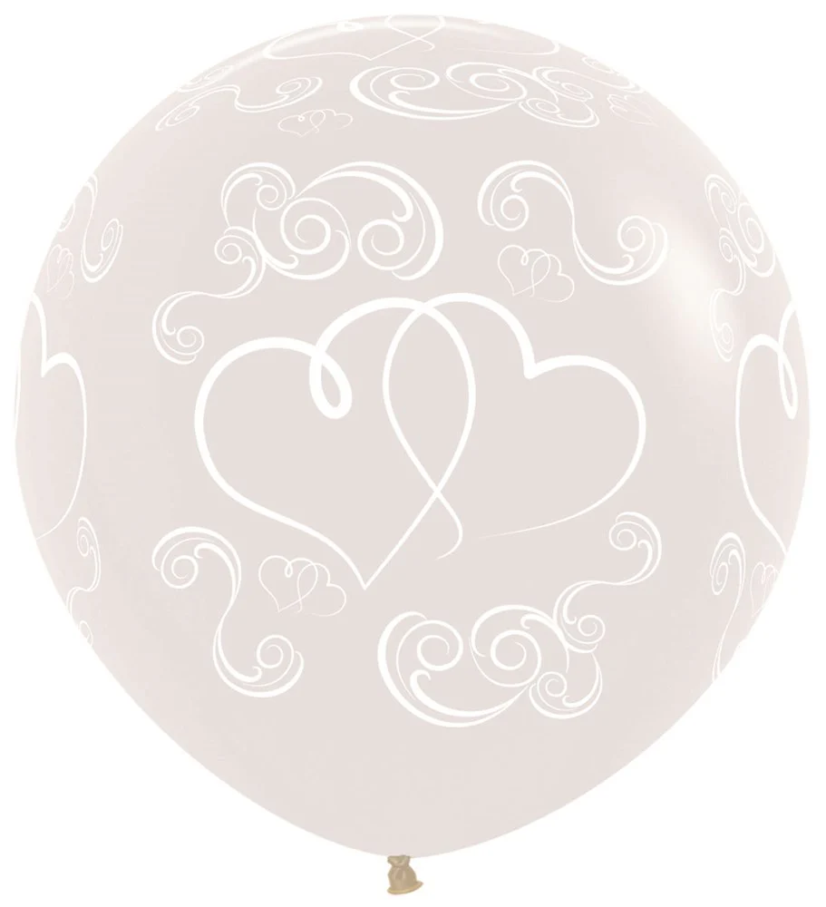 24 inch- Sempertex Crossed Hearts (Crystal Clear) All Over Print 10ct