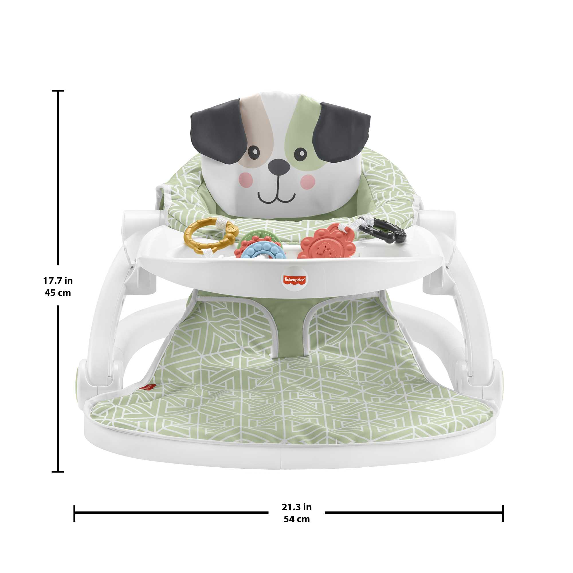 Fisher-Price Sit-Me-Up Seat Portable Baby Chair With Snack Tray And Newborn Toys, Puppy Perfection