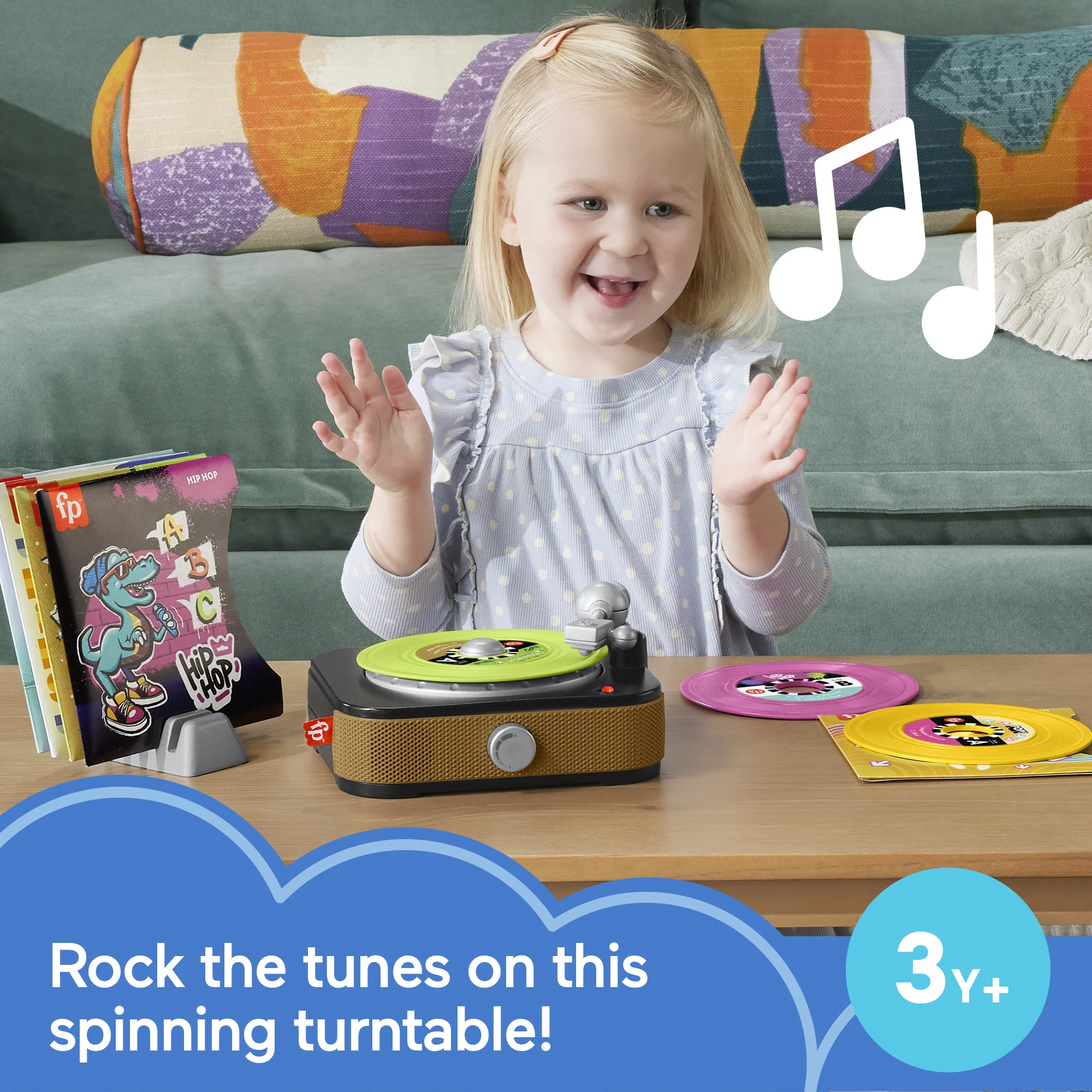 Fisher-Price Rockin�� Record Player Musical Toy For Preschool Pretend Play