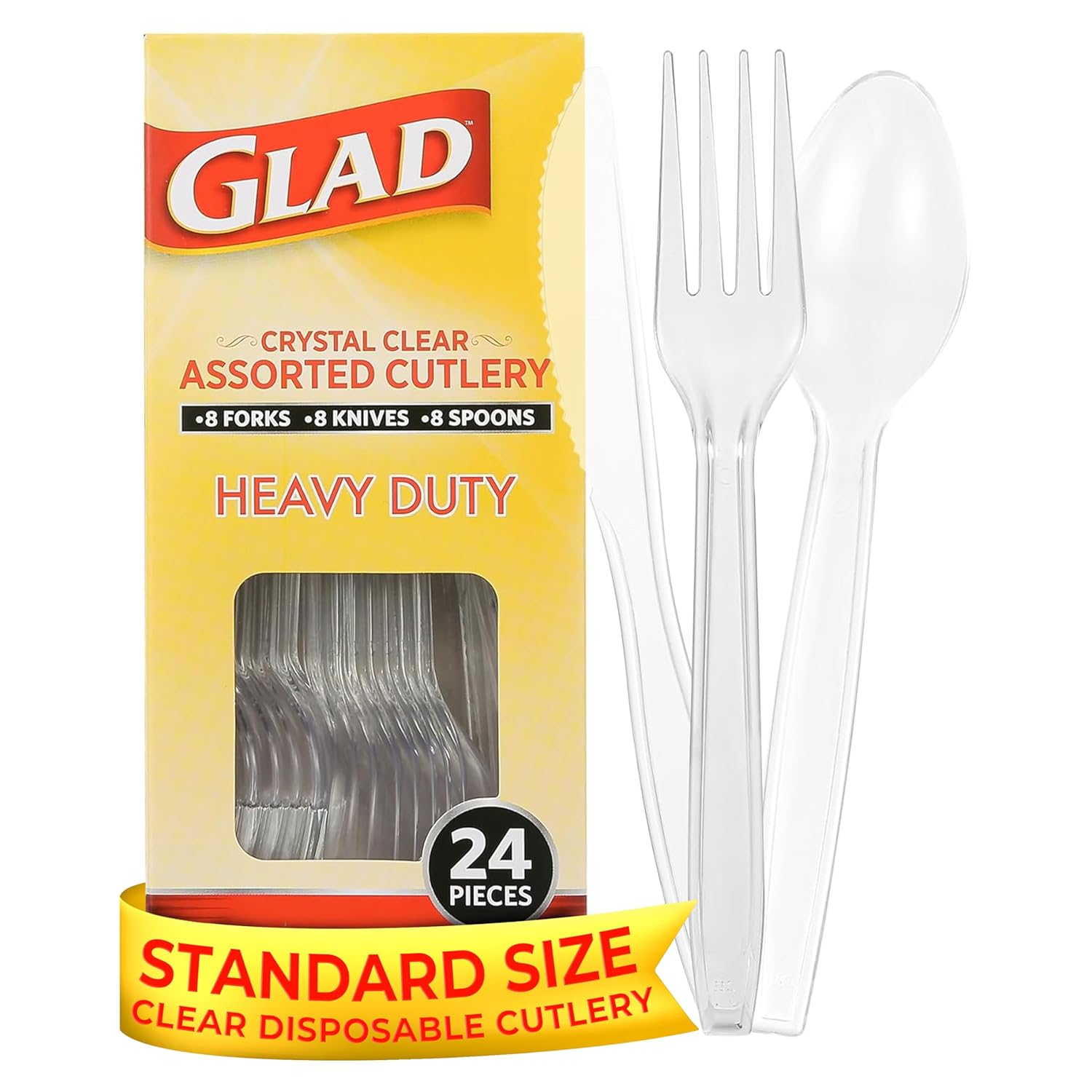 Glad, 240 Count (Pack of 1), Clear Assorted Cutlery