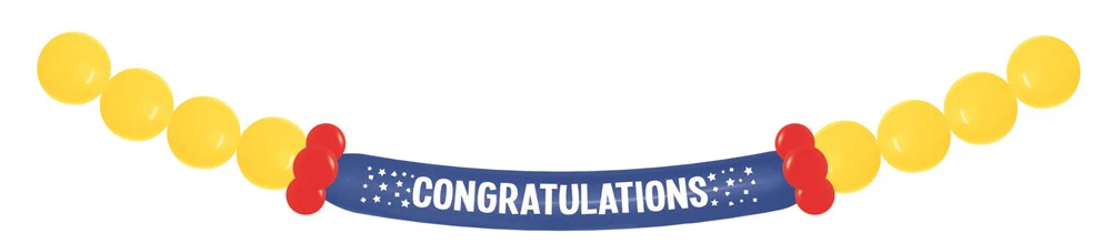 10' Sempertex Congratulations Balloon Banner Latex 17ct