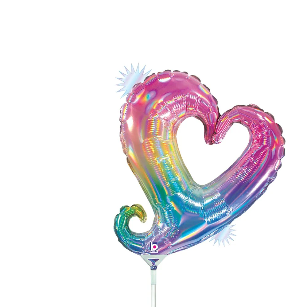 Betallic Chain of Hearts-Opal 14 inch Mini Air Holographic Shape 1ct
