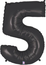 Betallic 5 Black 34 inch Shaped Foil Balloon Packaged 1ct