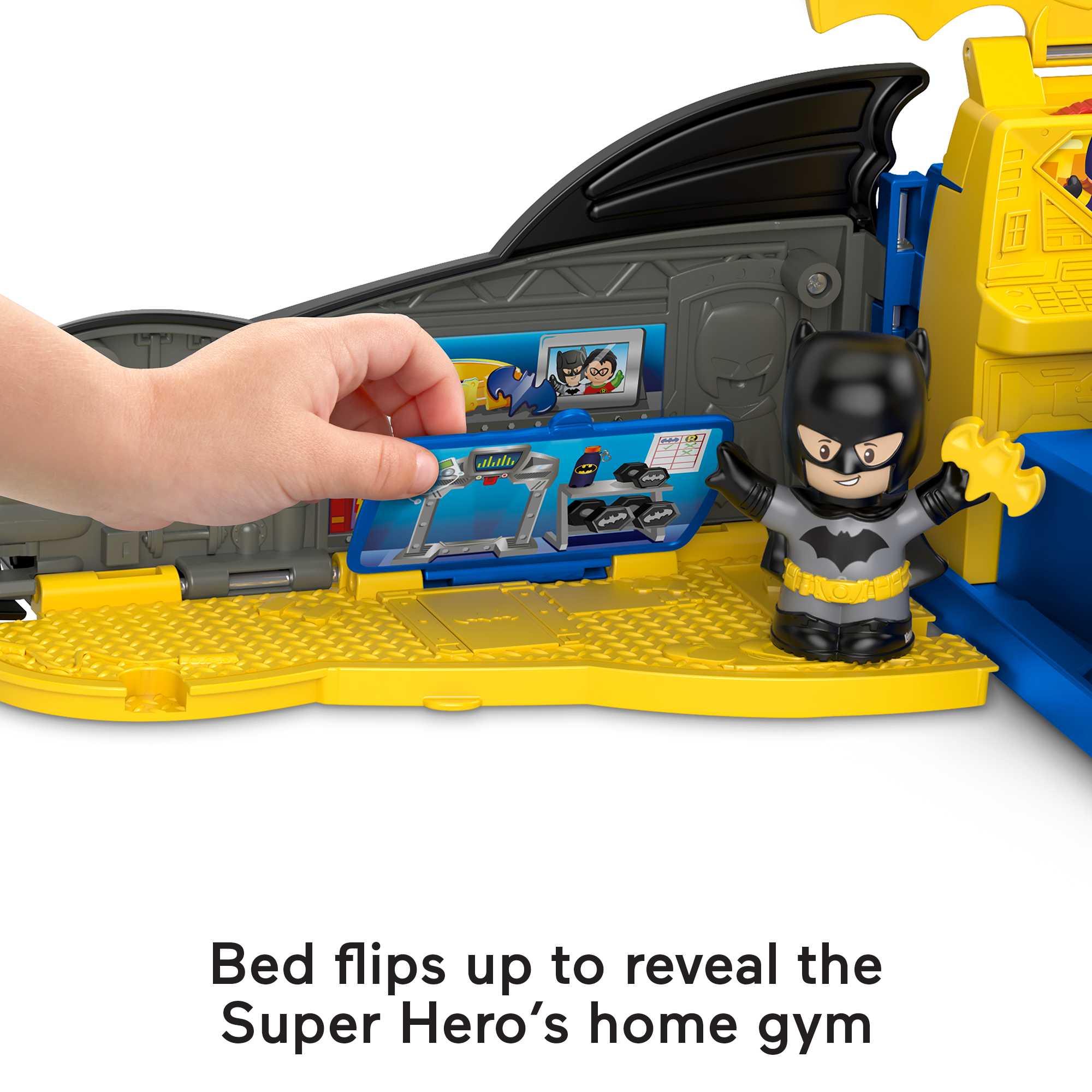 Fisher-Price Little People DC Super Friends 2-in-1 Batmobile Batman Playset For Toddlers
