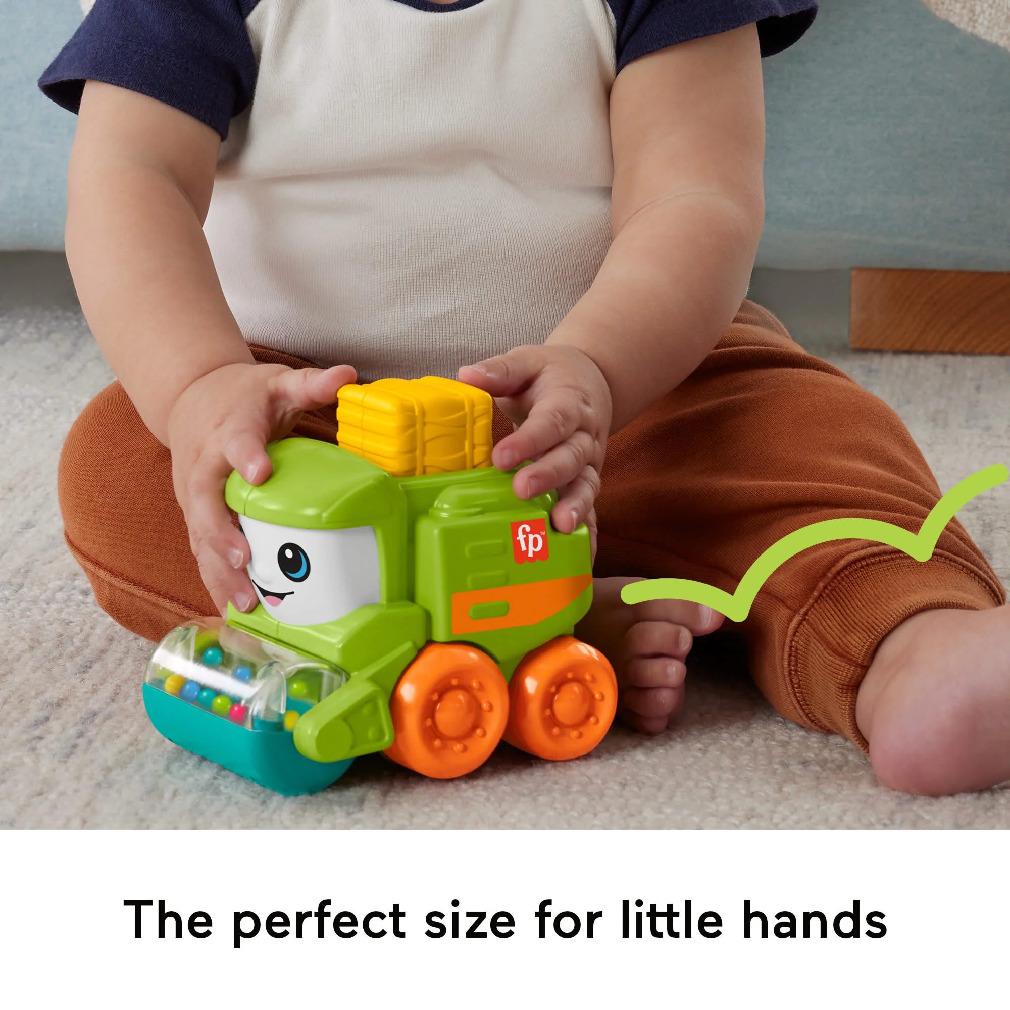 Fisher-Price Rollin�� Tractor Push-Along Toy Vehicle For Infants With Fine Motor Activities