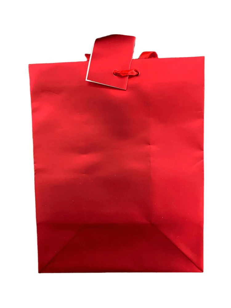 Gift Bag (M) 12ct - Metallic Red