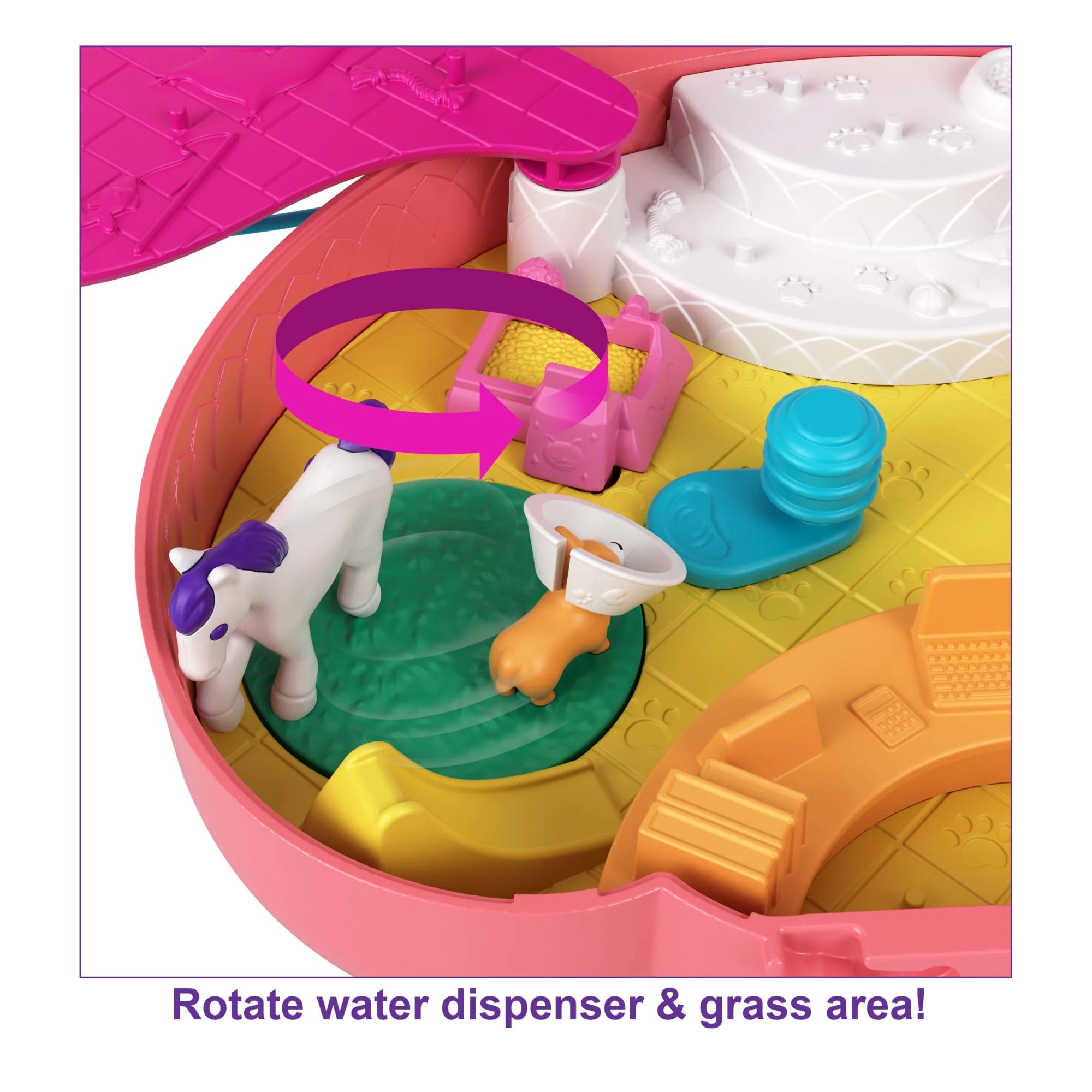 Polly Pocket Starring Shani Cuddly Cat Purse, 2 Micro Dolls, 18 Accessories, Pop & Swap Peg Feature, 4 & Up