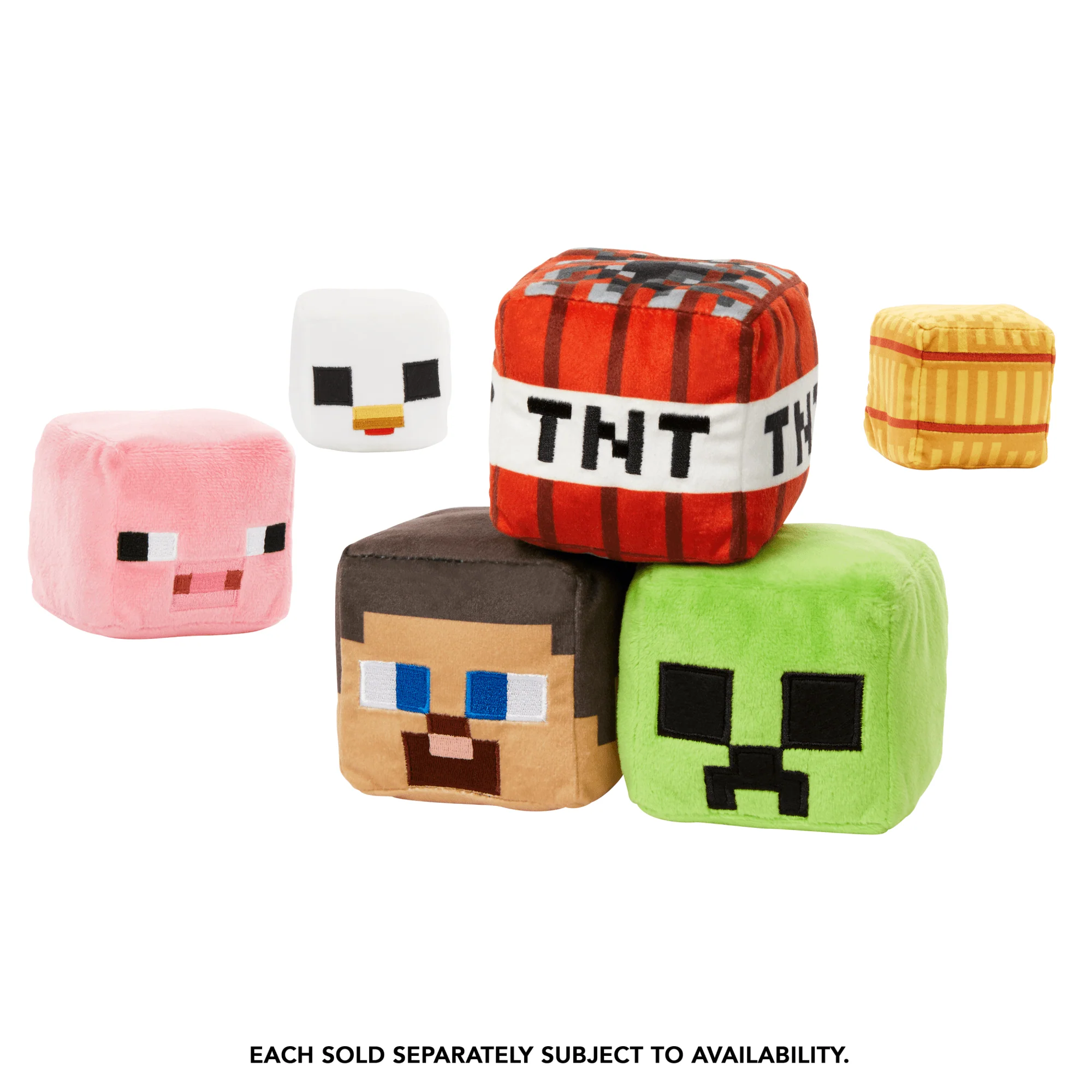 Minecraft Block-Shaped Plush Collection, 3-in Toys