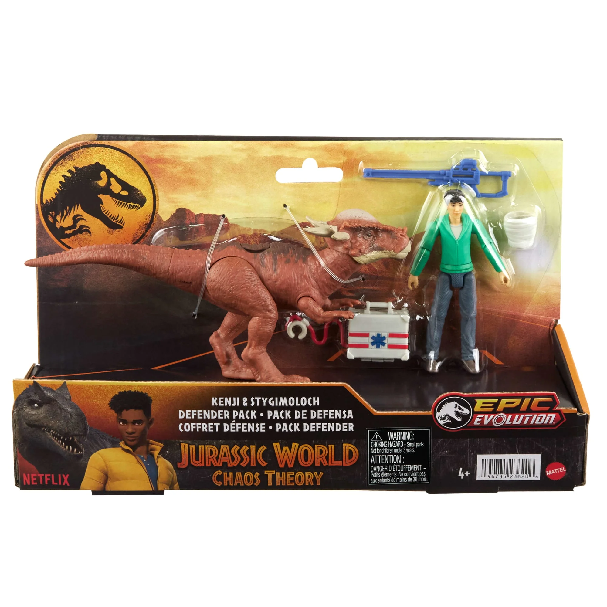 Jurassic World: Chaos Theory Defender Storypack, Kenji & Stygimoloch  Action Figure Toys & Accessories