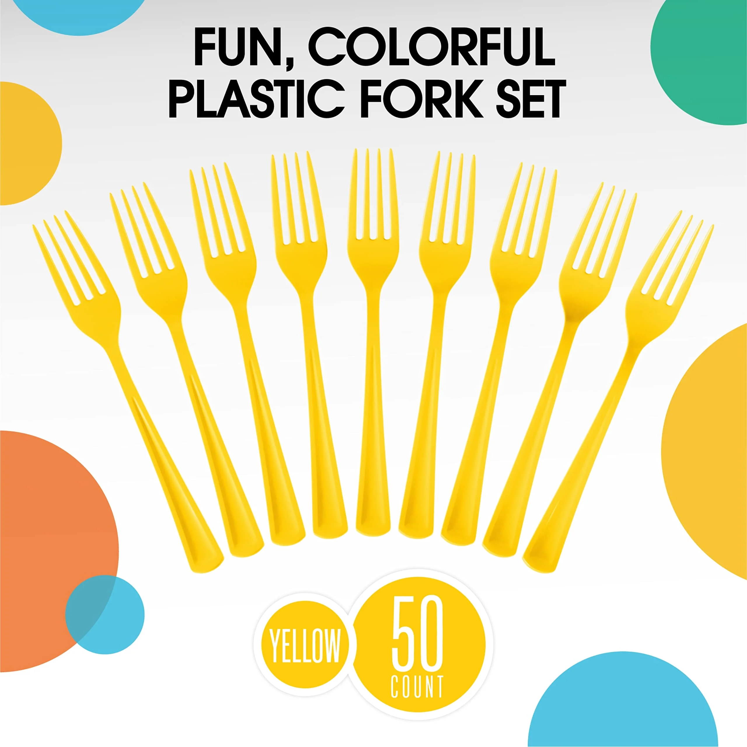 Heavy Duty Yellow Plastic Forks | 50 Count