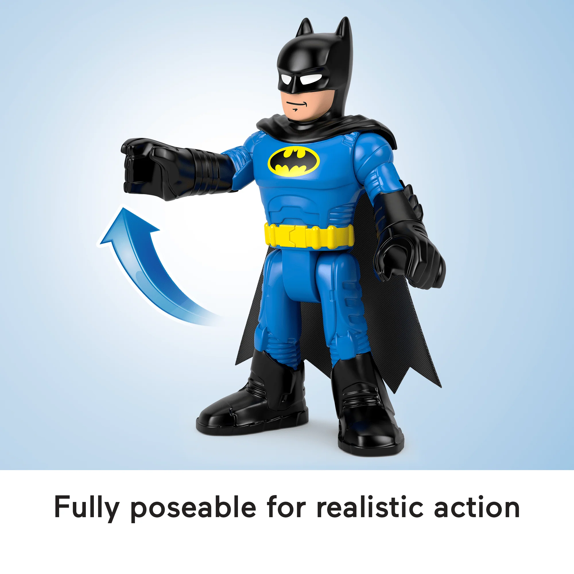 Imaginext DC Super Friends Batman XL Figure 10-Inch Poseable Preschool Toy, Black & Blue