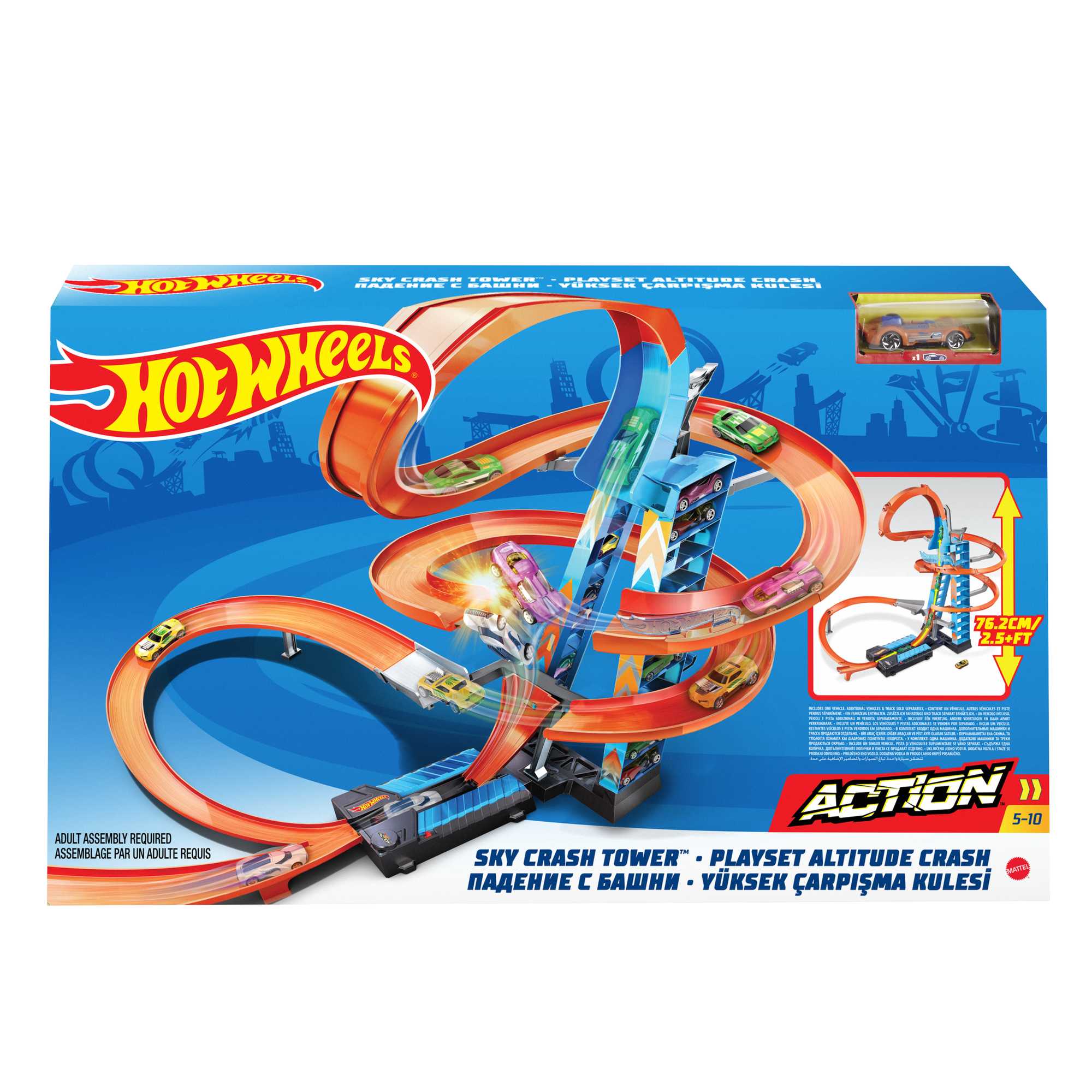 Hot Wheels Sky Crash Tower Track Set