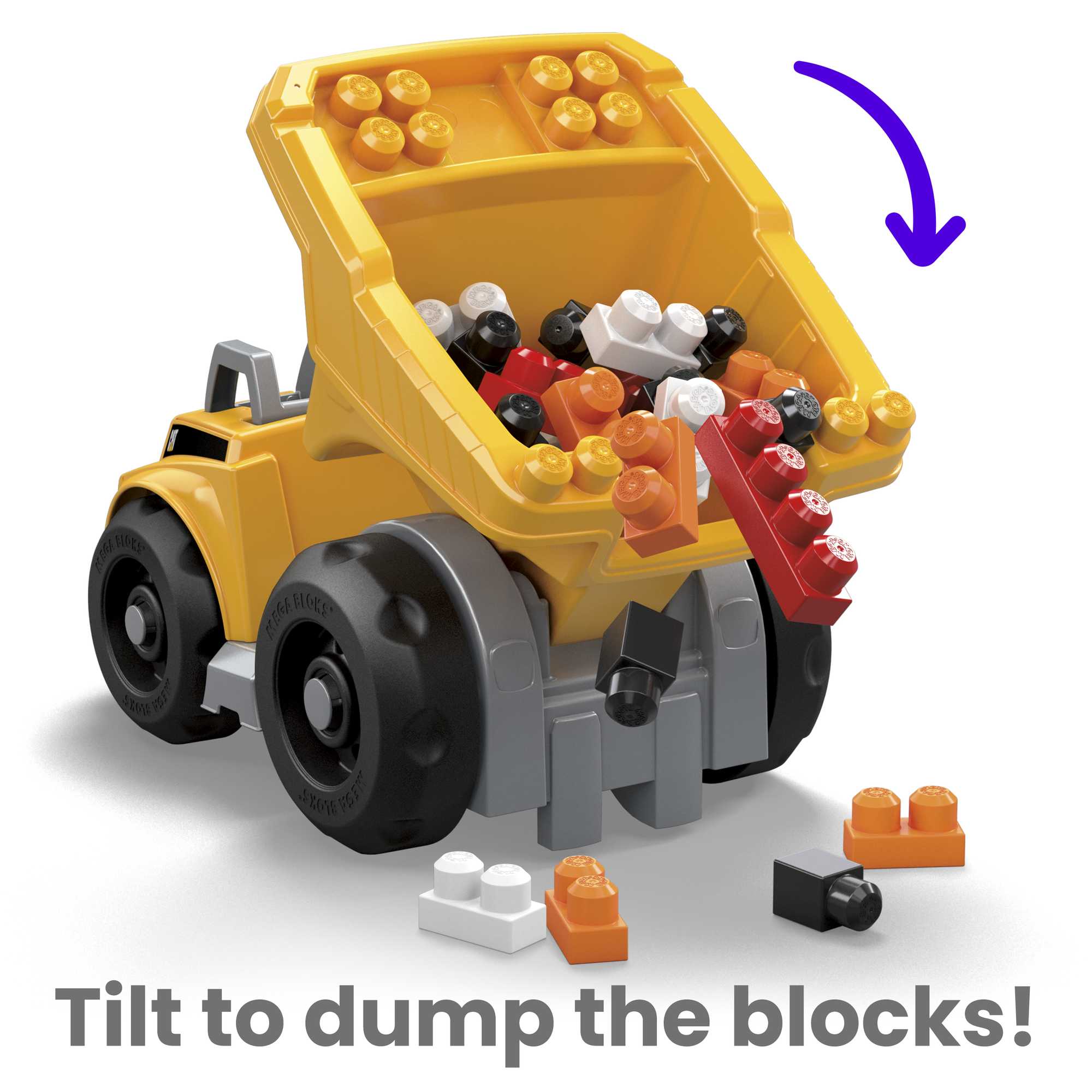 MEGA BLOKS Fisher-Price Building Toy Blocks Cat Large Dump Truck (25 Pieces) For Toddler