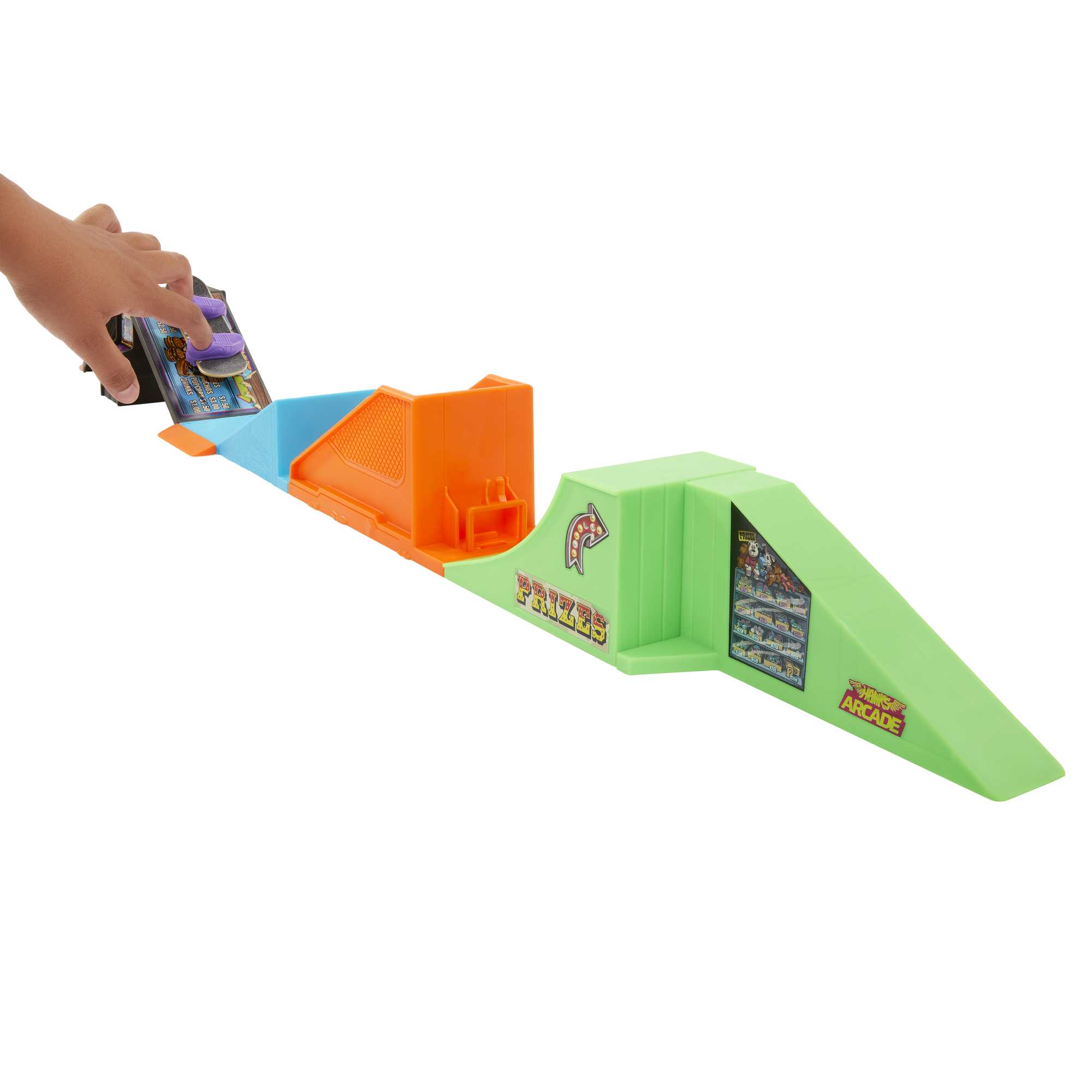 Hot Wheels Skate Arcade Skatepark With Tony Hawk Fingerboard & 1 Pair Of Shoes