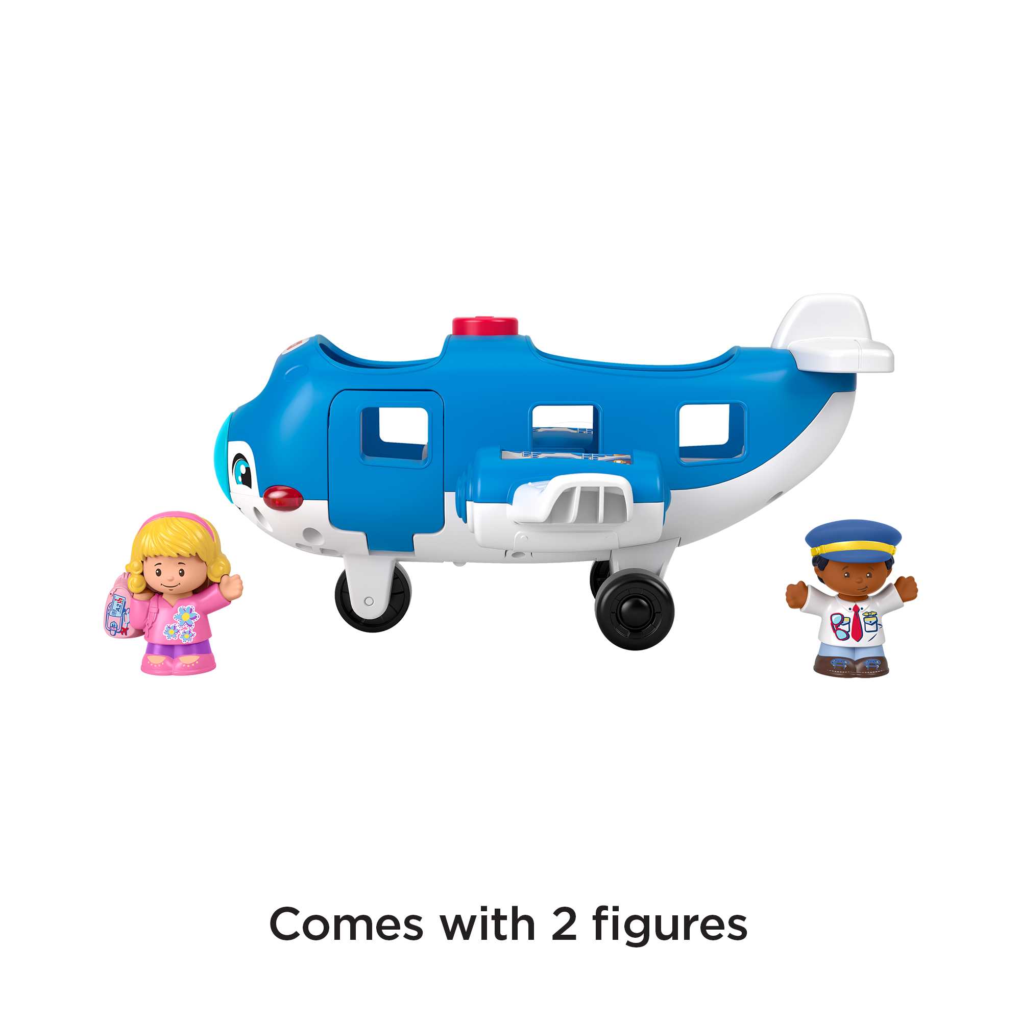 Fisher-Price Little People Airplane Toy With Lights And Sounds, 2 Figures, Toddler Toy, Ffp