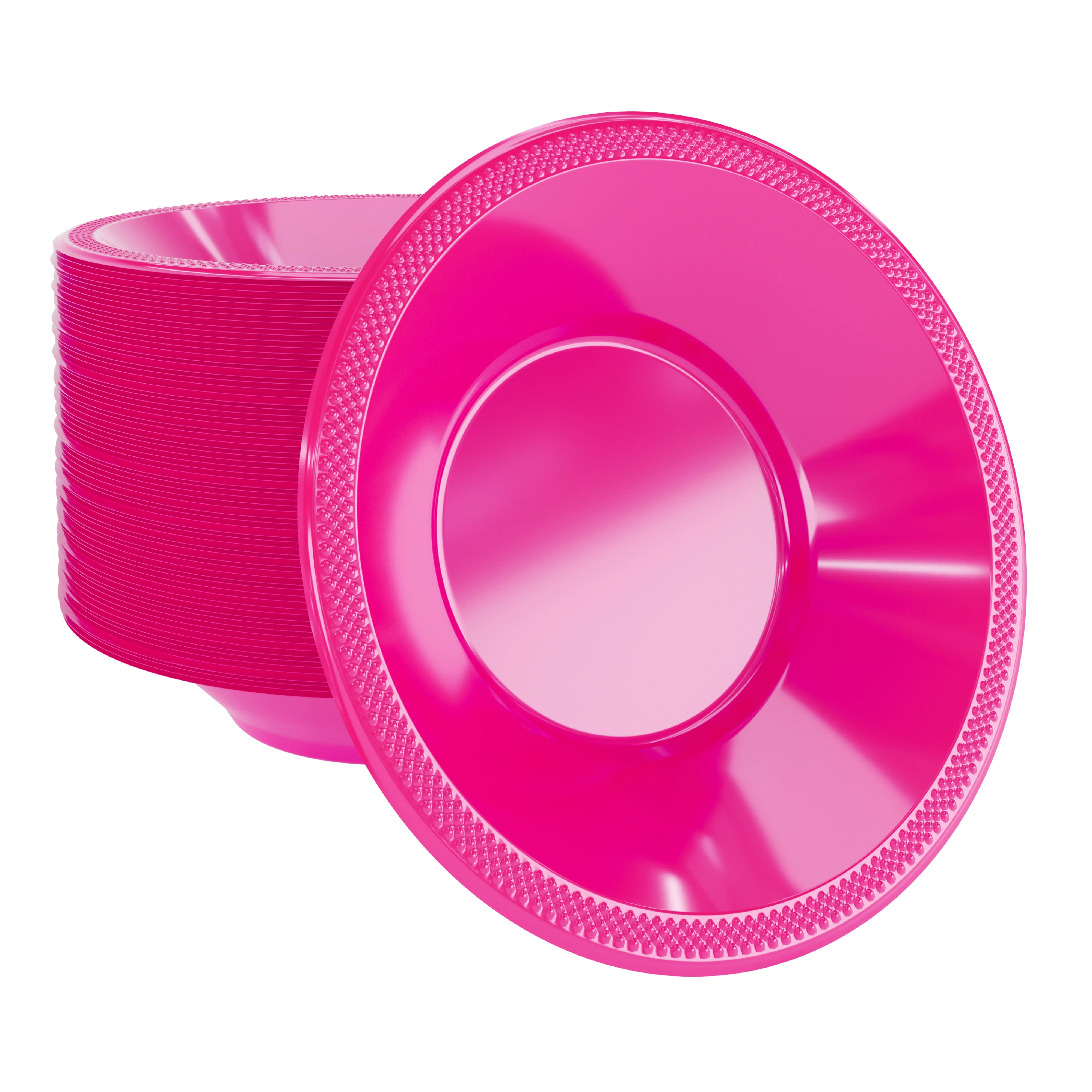 12 Oz. Hot Pink Plastic Bowls | 8 Count