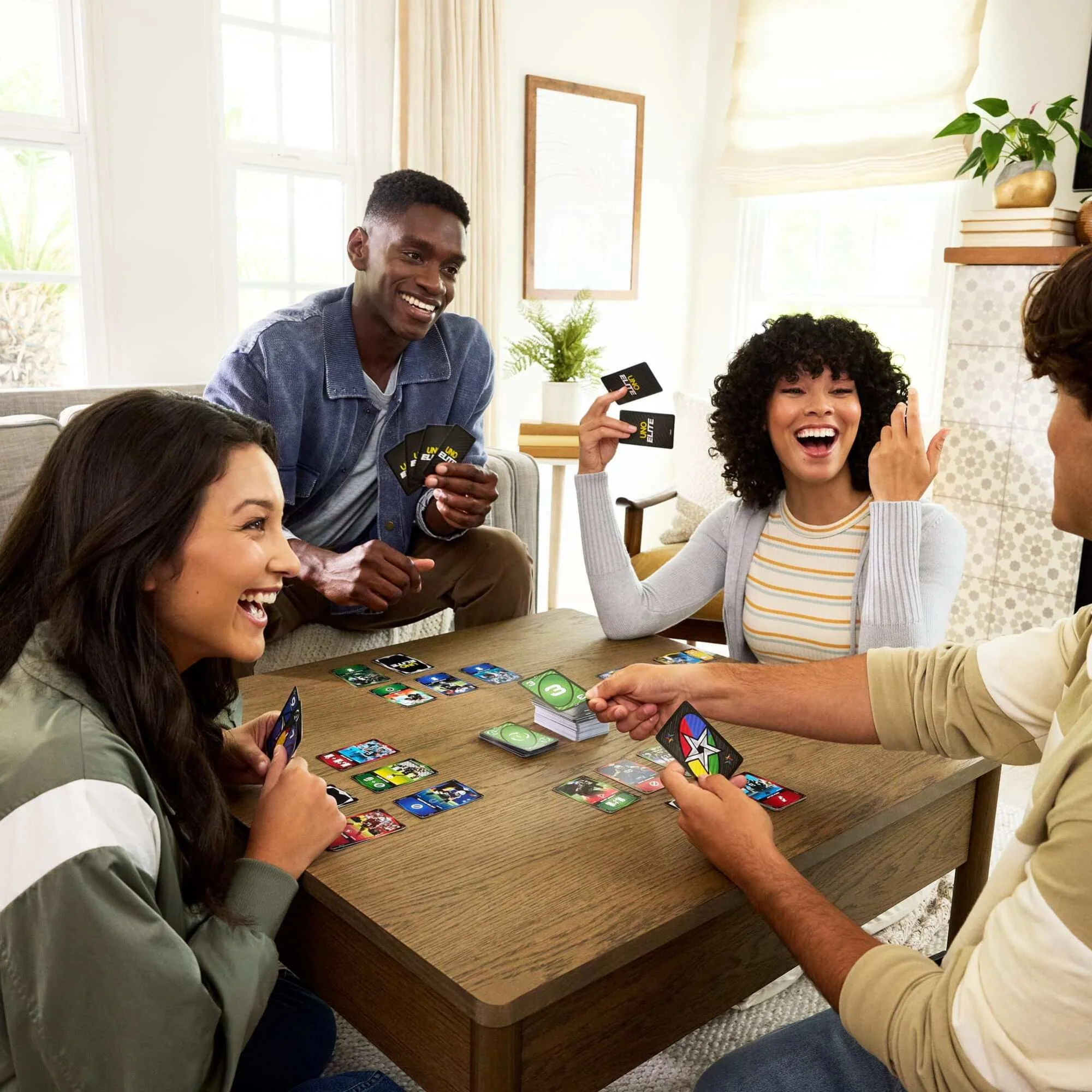 UNO Elite NFL Card Game With 4 Collectible Foil Cards For Kids, Fans, Adults & Family Night