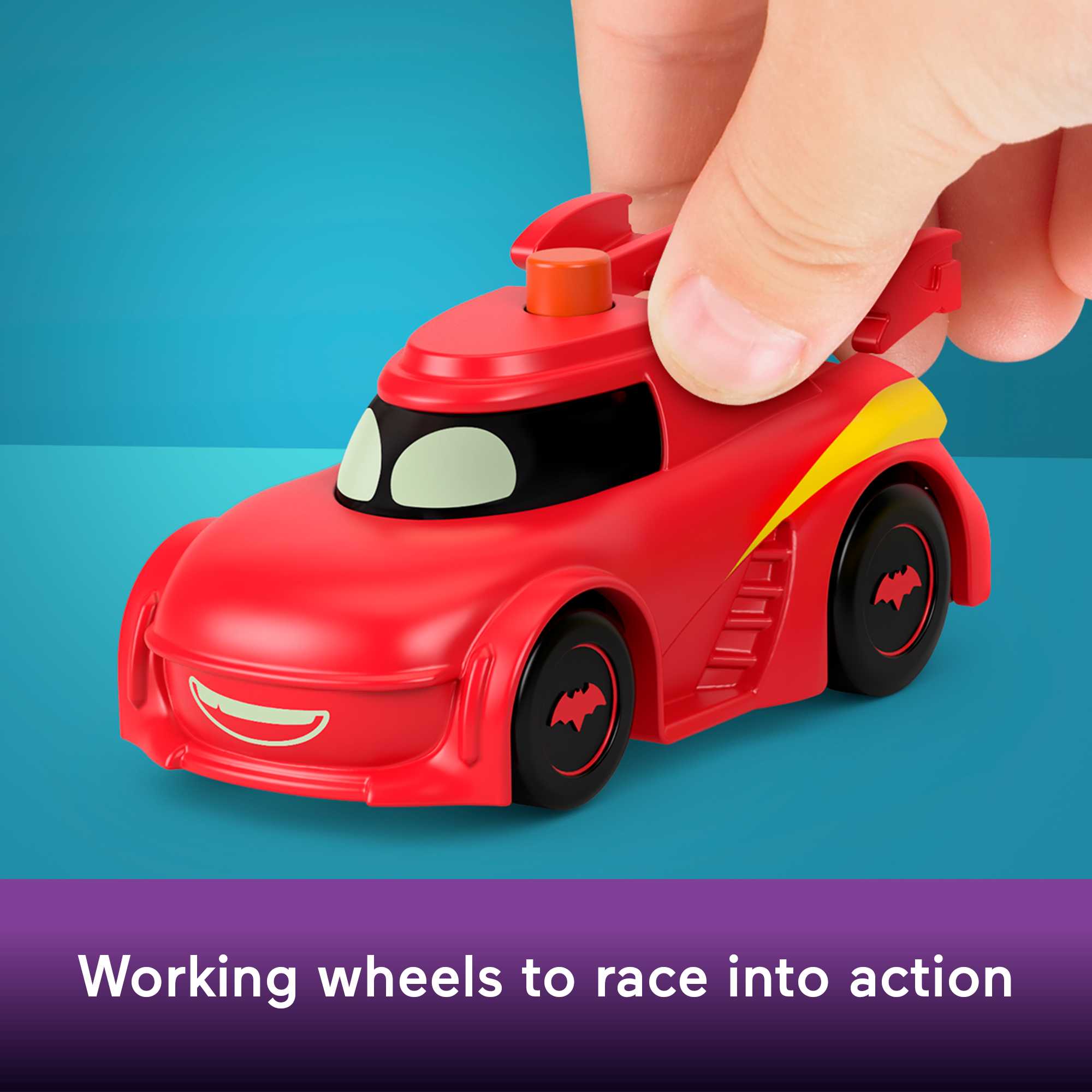 Fisher-Price DC Batwheels Light-Up 1:55 Scale Toy Cars, Redbird And Batwing, 2-Piece Preschool Toys